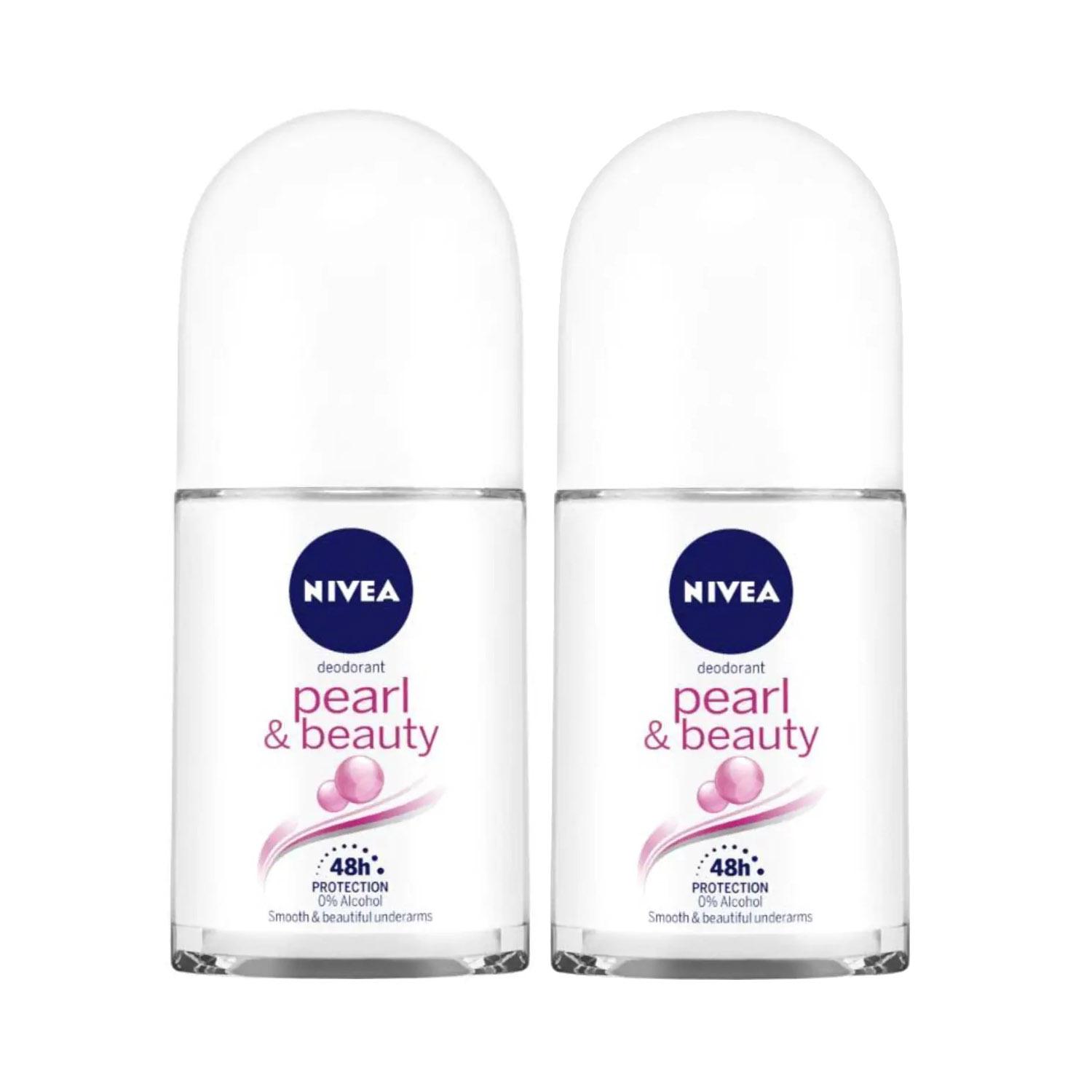 Nivea | Nivea Pearl&Beauty Rollon Female (50ml) Pack of 2 Combo