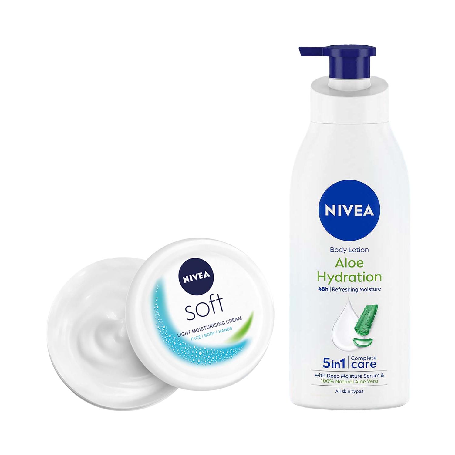 Nivea | Nivea Aloe Hydration Body lotion & Soft Light Moisturriser Combo