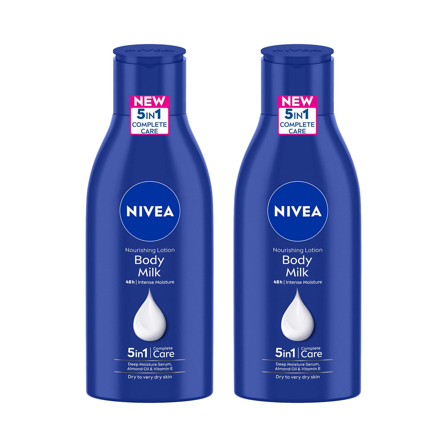 Nivea | Nivea Body Milk Nourishing Lotion 5 In1 with Deep Moisture Serum (120 ml) (Pack Of 2) Combo