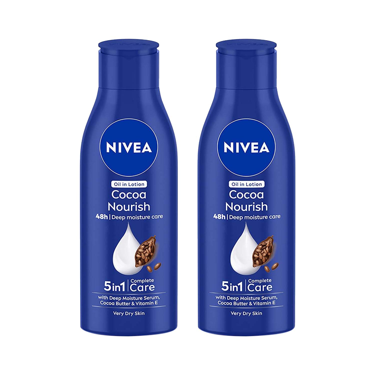 Nivea | Nivea Cocoa Nourish 5 In 1 Oil In Lotion (200 ml) (Pack Of 2) Combo