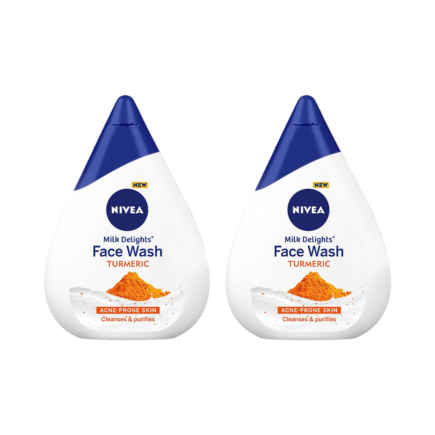 Nivea | Nivea Milk Delight Turmeric Facewash (100 ml) (Pack Of 2) Combo