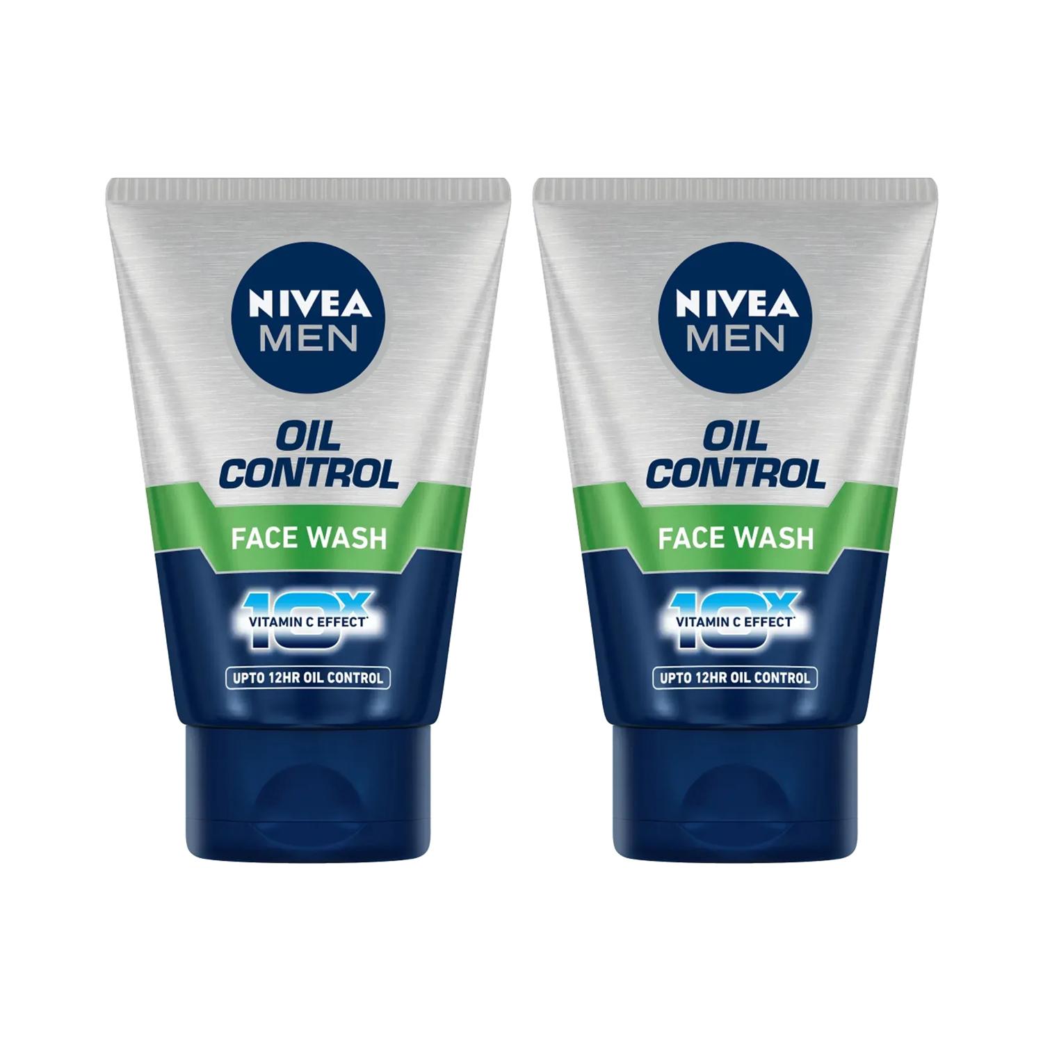 Nivea Men Oil Control Aircool Mint Crystal Facewash (100 g) (Pack Of 2) Combo