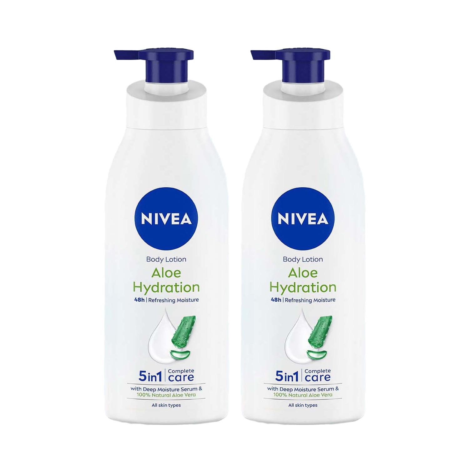 Nivea | Nivea Aloe Hydration Body Lotion (400 ml + 400 ml) Pack of 2 Combo