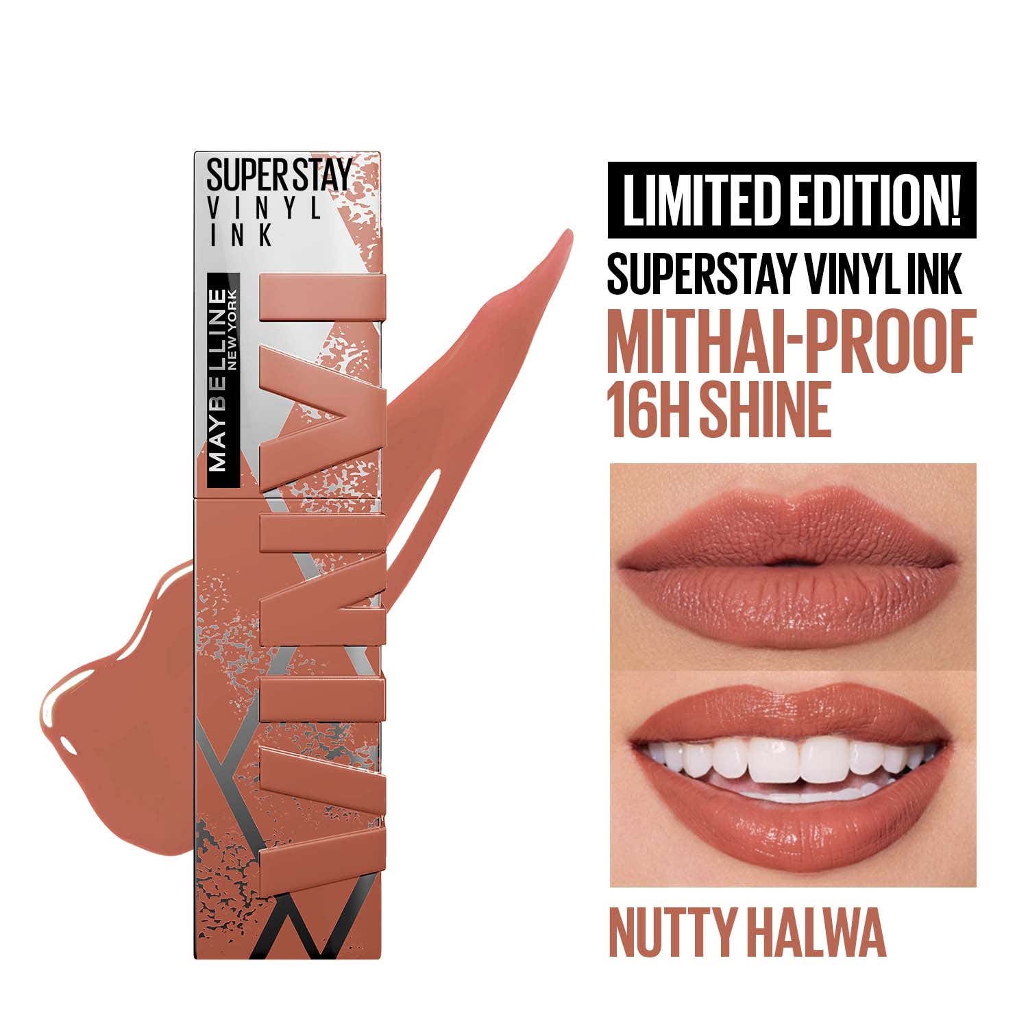 Maybelline New York | Maybelline New York Superstay Vinyl Ink Mithai Limited Edition - Nutty Halwa (4.2 g)