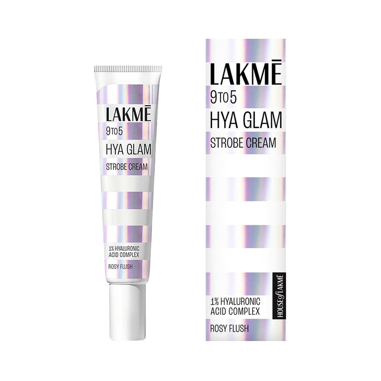 Lakme | Lakme 9To5 Hya Glam Strobe Cream With Hyaluronic Acid & Niacinamide - Rosy Flush (30 g)