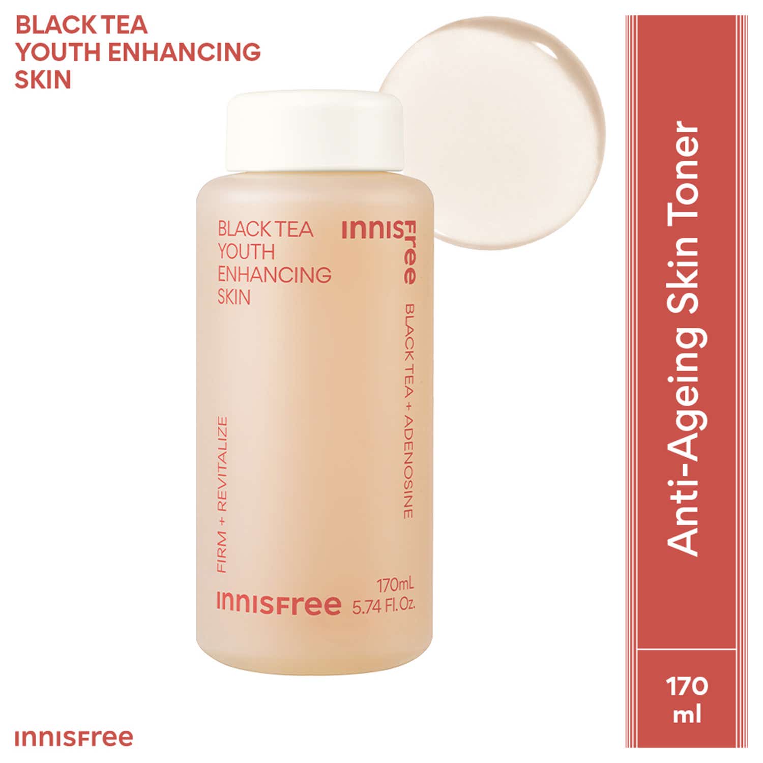 Innisfree | Innisfree Black Tea Youth Toner – Anti-Aging & Hydrating Formula (170 ml)