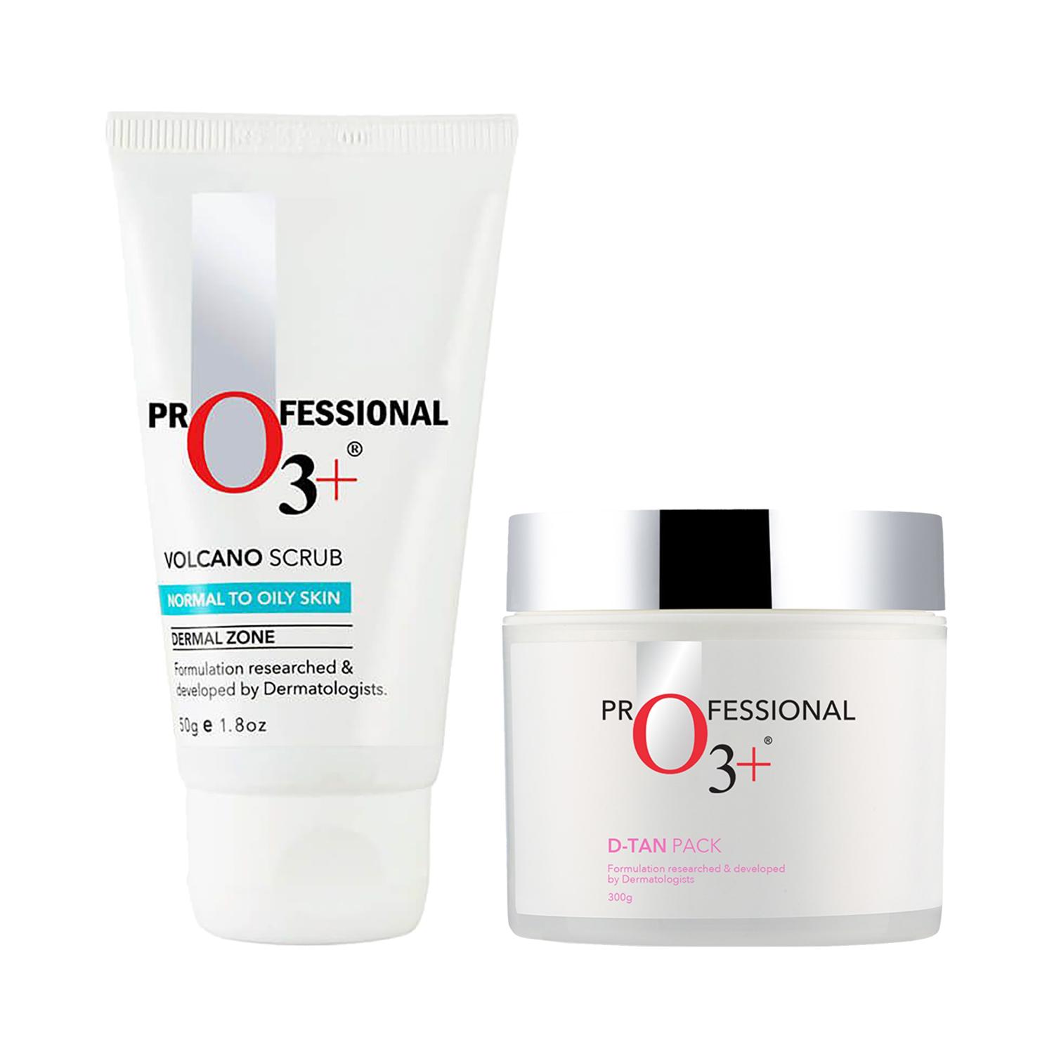 O3+ | O3+  D-Tan Face Pack (300g) & Dermal Zone Volcano Scrub (Normal to Oily Skin) (50g) Combo