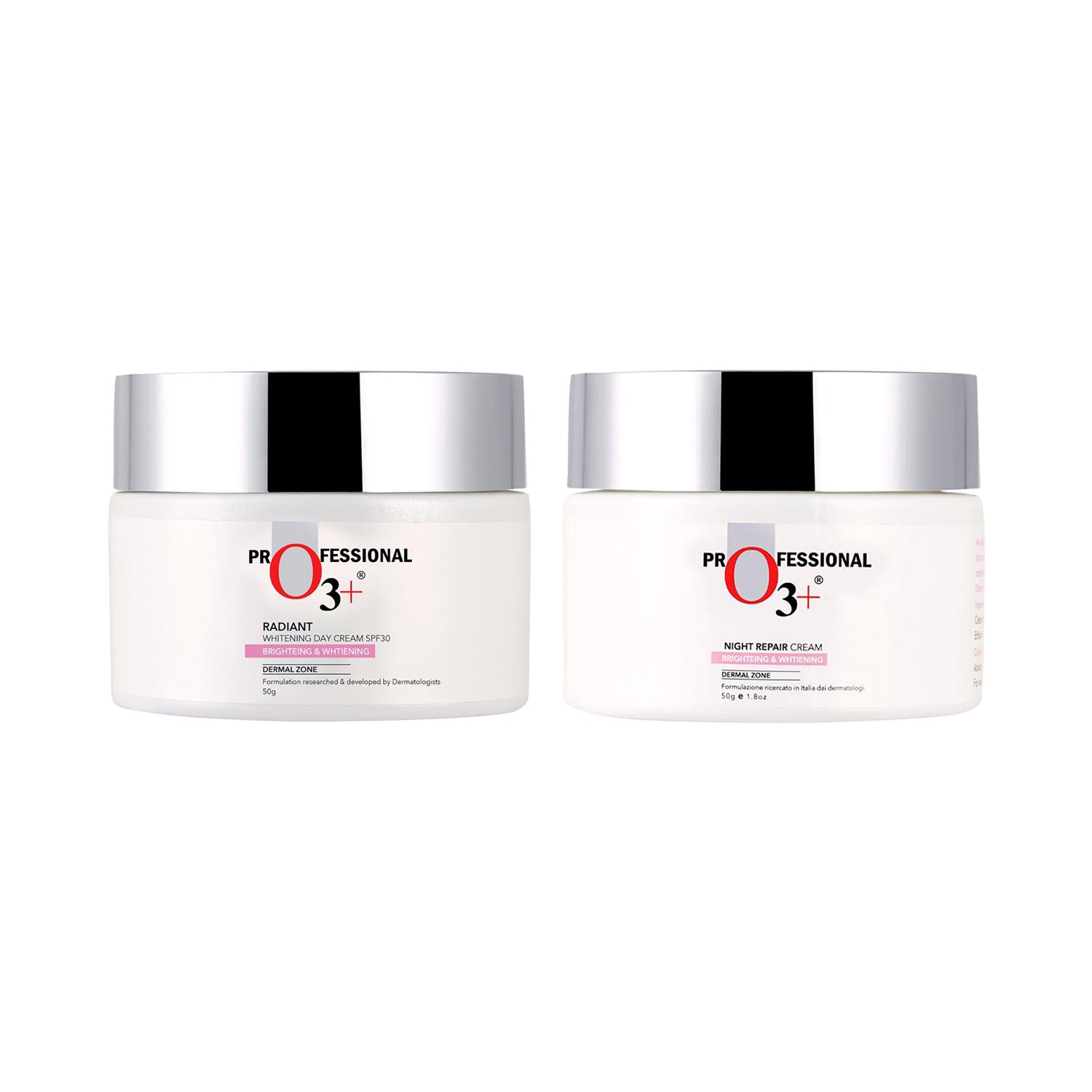 O3+ Dermal Zone Night Repair Cream- Whitening (50g) & Dermal Zone SPF30 Day Cream (50g) Combo