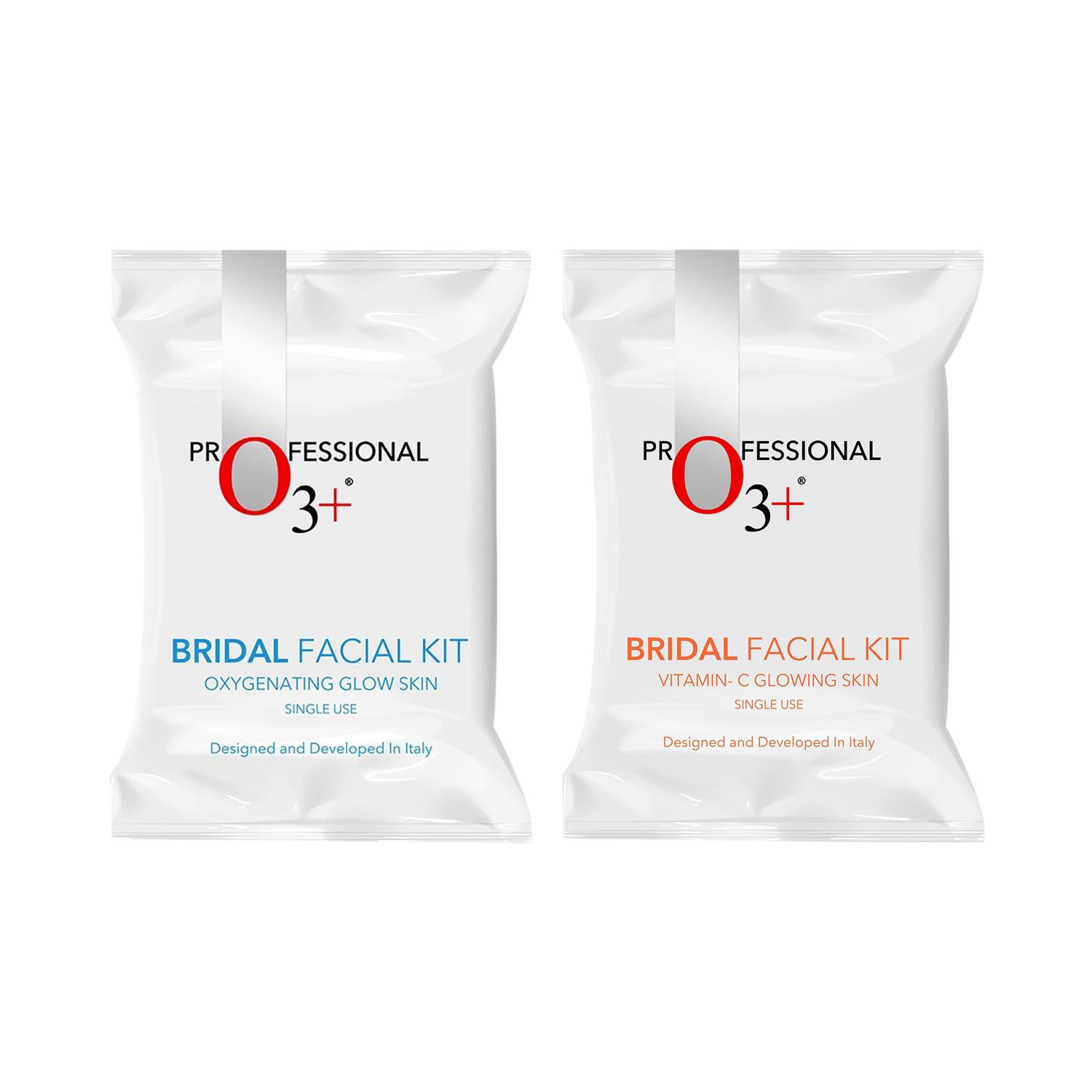 O3+ | O3+ Bridal Facial Kit Vitamin C Glowing Skin & Bridal Oxygenating Glow Skin Facial Kit - (81g) Combo