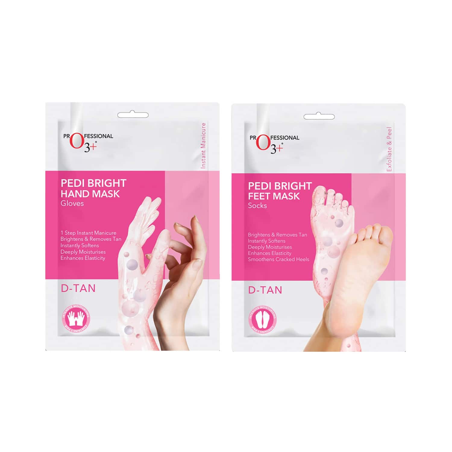 O3+ | O3+ Pedi Bright Combo of Hand Gloves & Foot Socks Cream Mask (40g + 40 g)