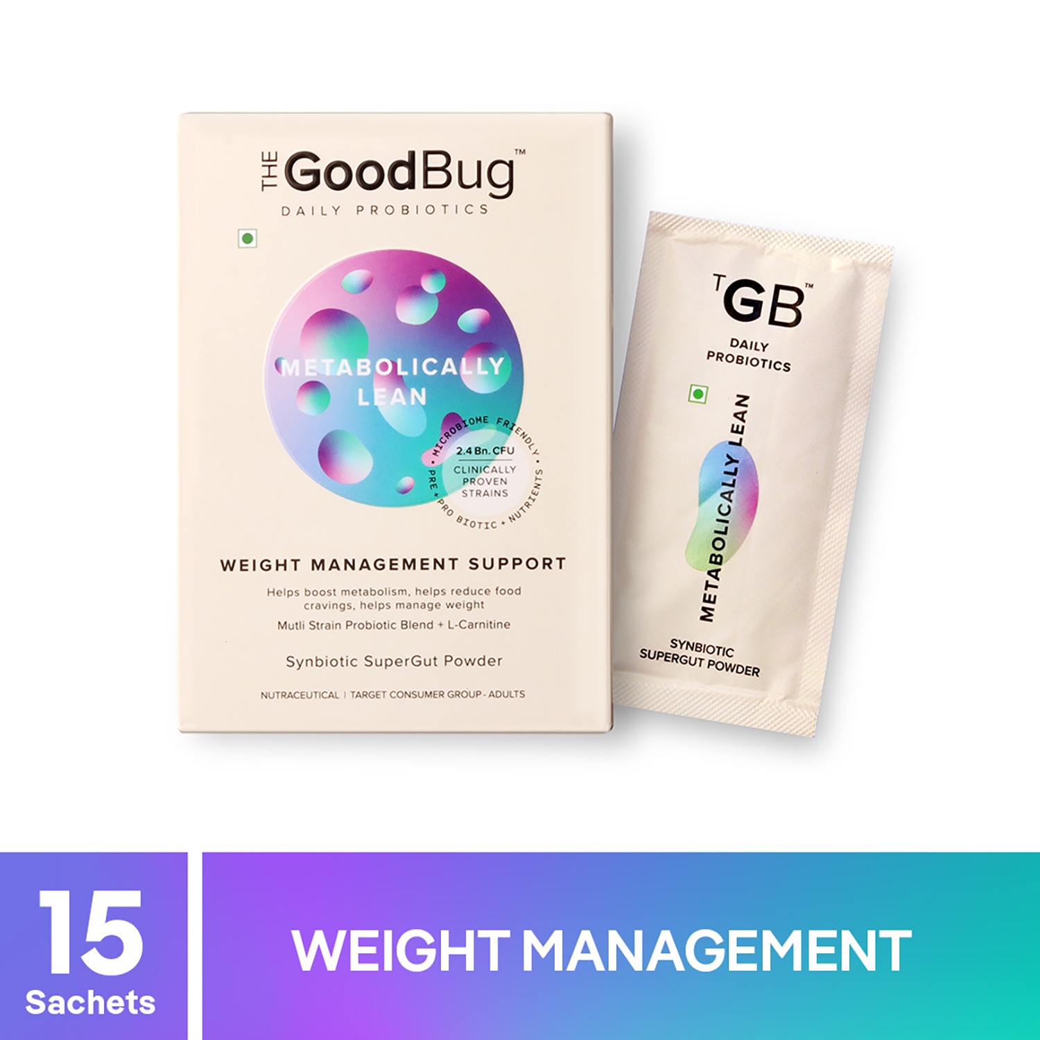 The Good Bug | The Good Bug Metabolically Lean SuperGut Powder Sachet For Weight Management - (15 Pcs)