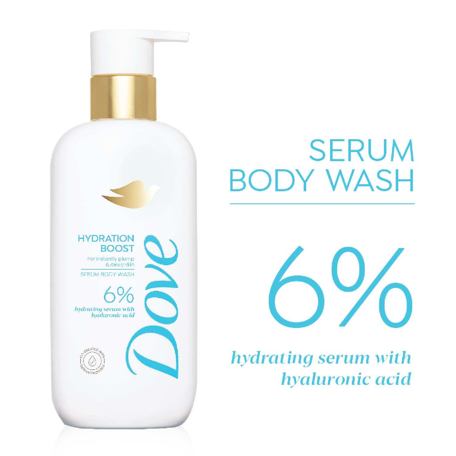 Dove | Dove 6% Hydrating Serum with Hyaluronic Acid Hydration Boost Bodywash (300ml)
