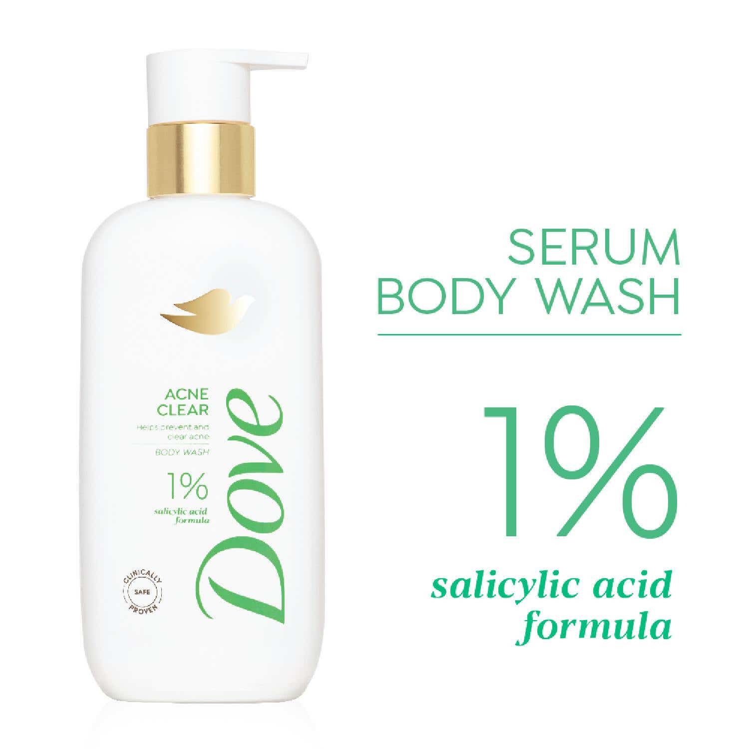 Dove | Dove 1% Salicylic Acid Formula Acne Clear Serum Body Wash, (300ml)