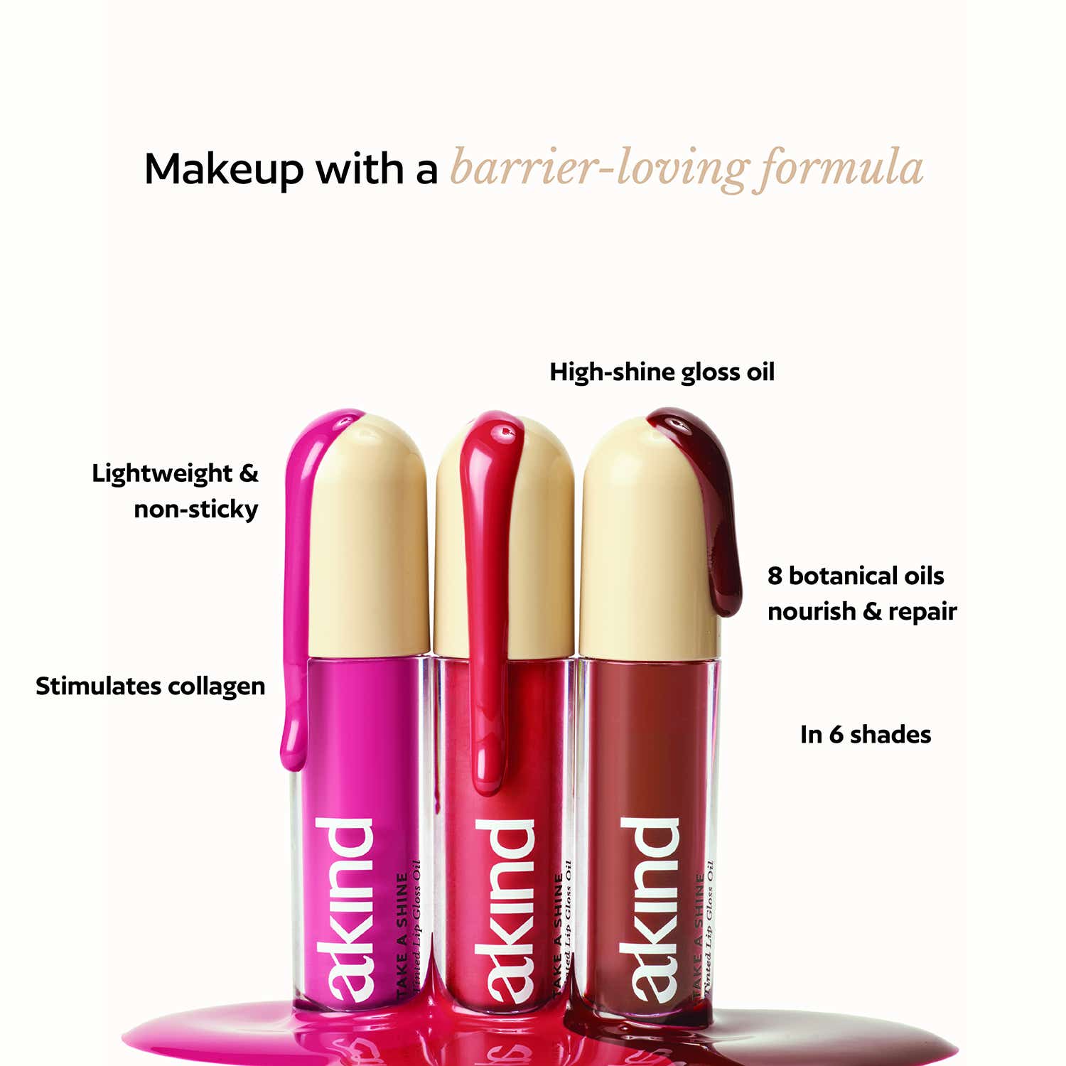 Akind | Akind Take A Shine Lip Gloss Oil, Hydrating & Lip Barrier-Friendly - Sweet Spot (4 ml)