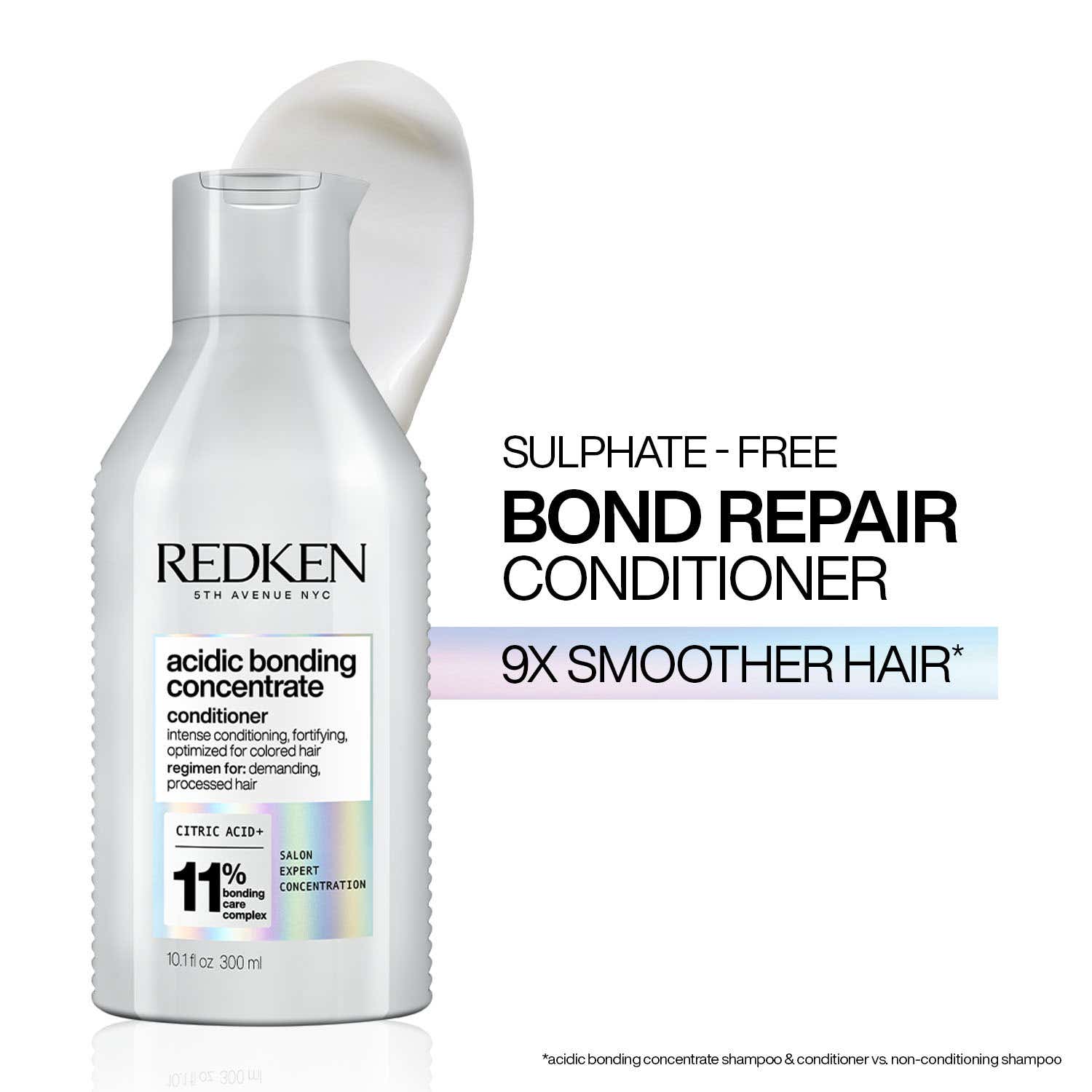 REDKEN | REDKEN Acidic Bonding Concentrate Conditioner,Bond Repair For Damaged and Frizzy Hair (300 ml)