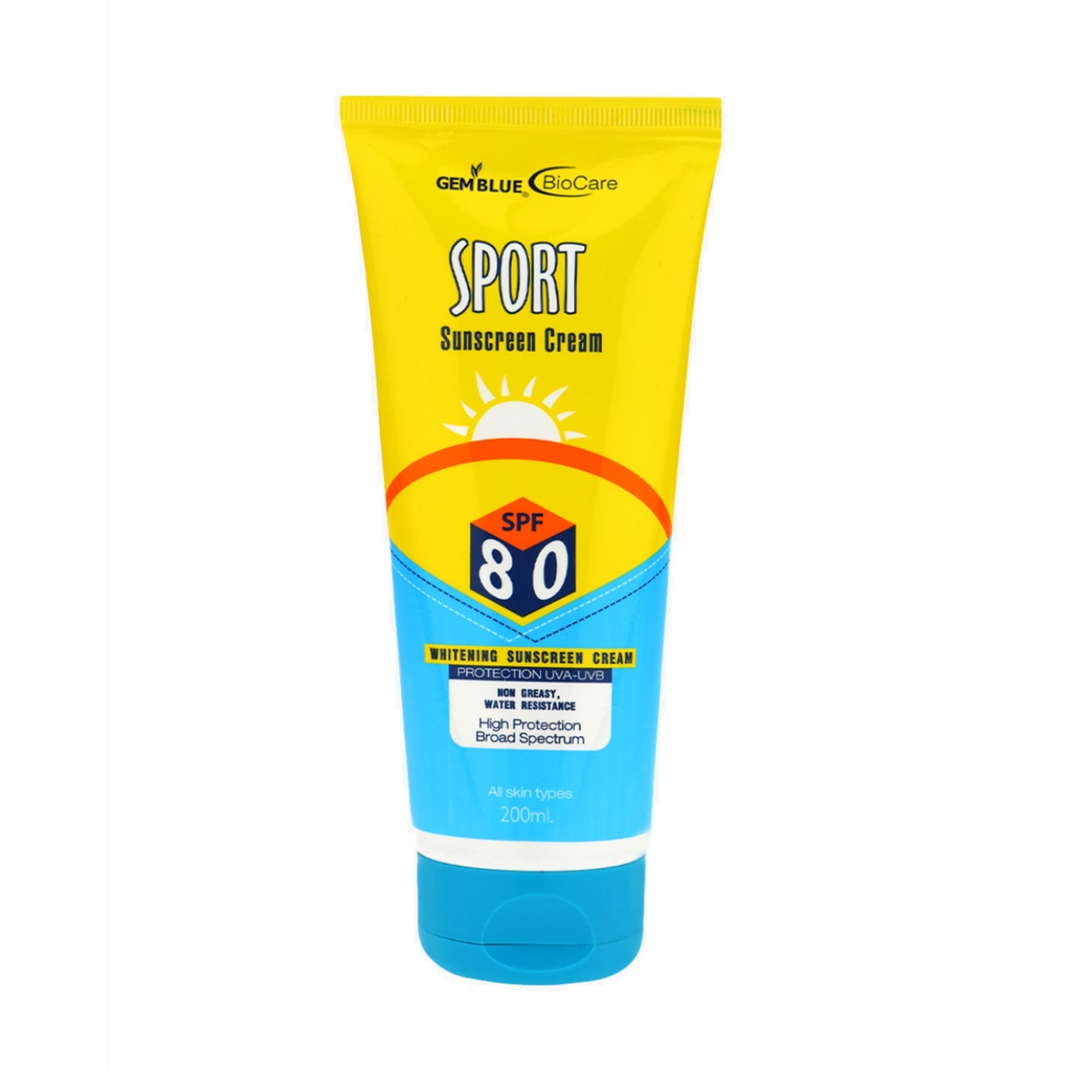 Gemblue Biocare | Gemblue Biocare Suncoat Sunscreen Cream SPF 80 (200ml)
