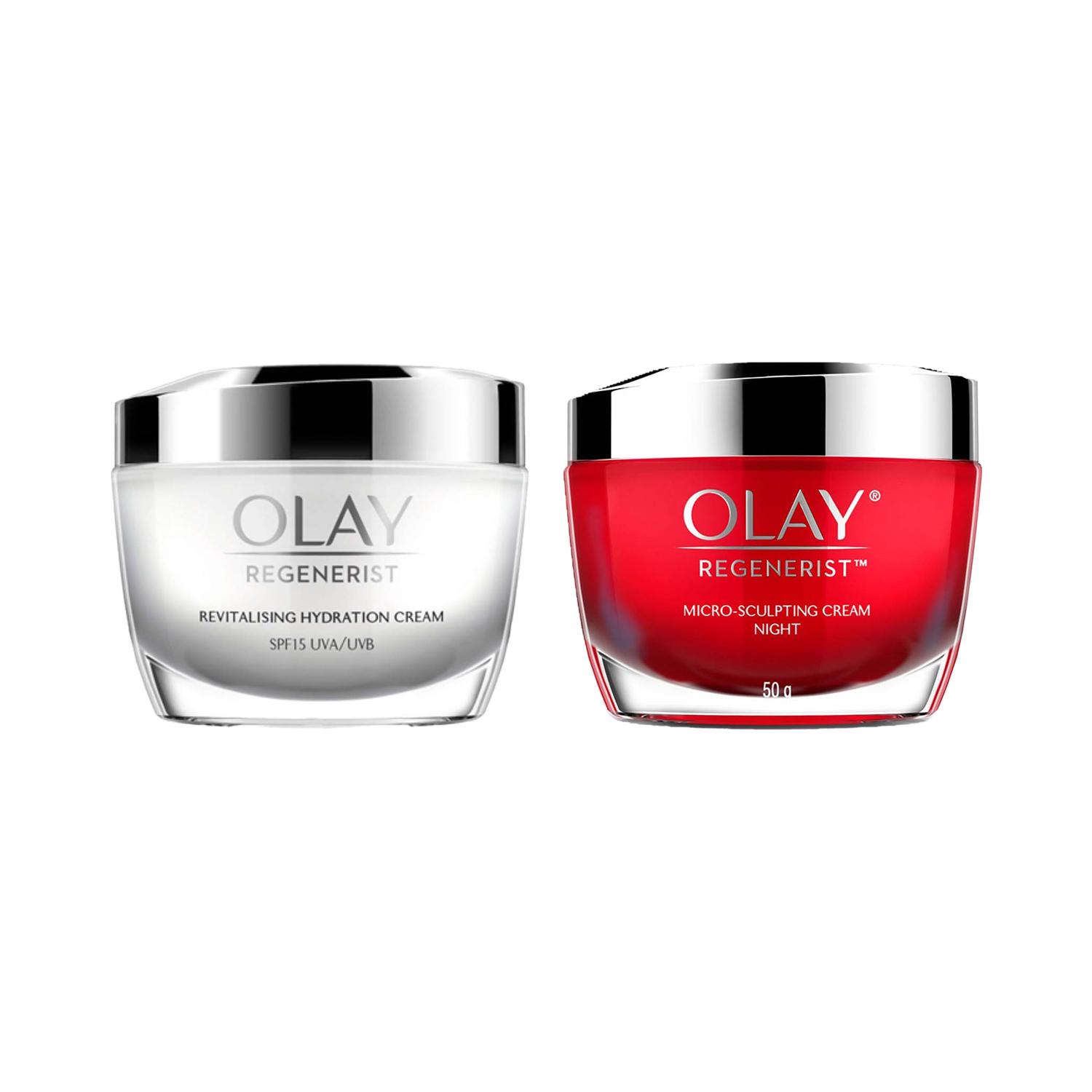 Olay | Olay Regenerist Revitalising Hydration Day Cream Spf 15 (50g) And Olay Night Cream (50g) Combo