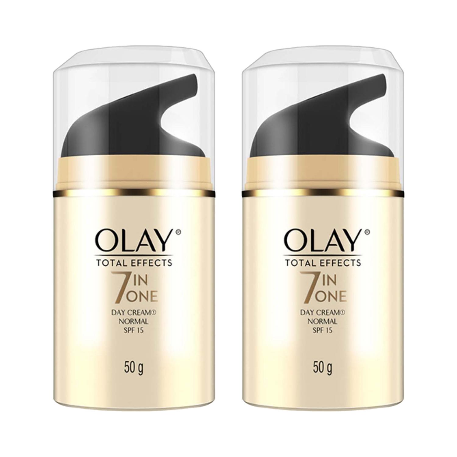 Olay | Olay 7-In-1 Total Effects Anti Ageing Day Cream Spf 15 (50g) (Pack Of 2) Combo
