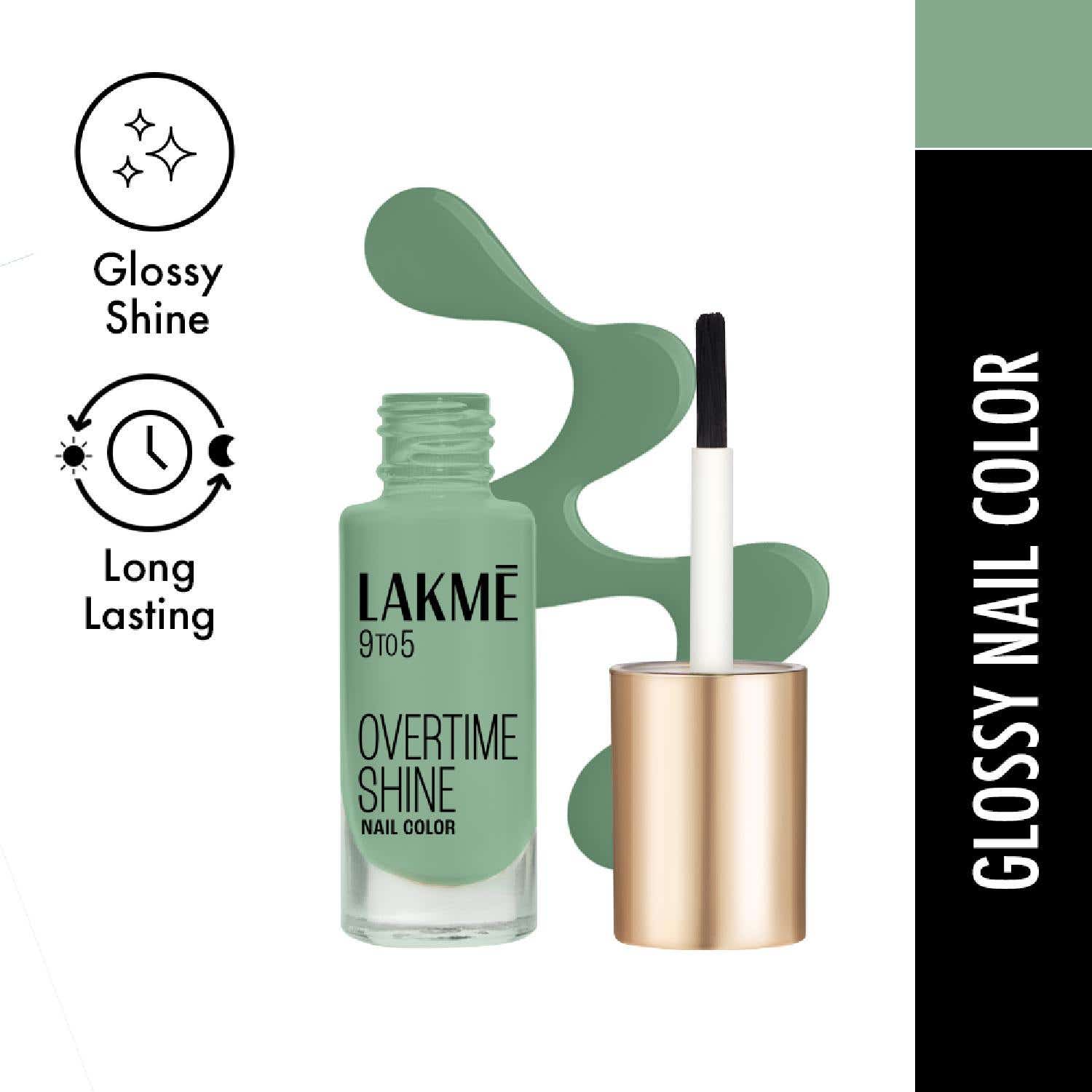 Lakme | Lakme 9 to 5 Primer + Gloss Nail Colour - Green Pistachio (6 ml)