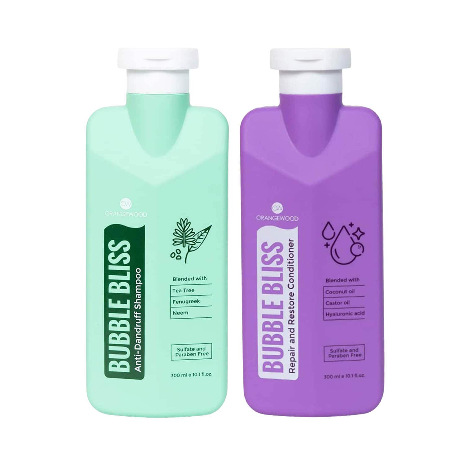 Orangewood | Orangewood Bubble Bliss Anti Dandruff Shampoo + Repair And Restore Conditioner Combo