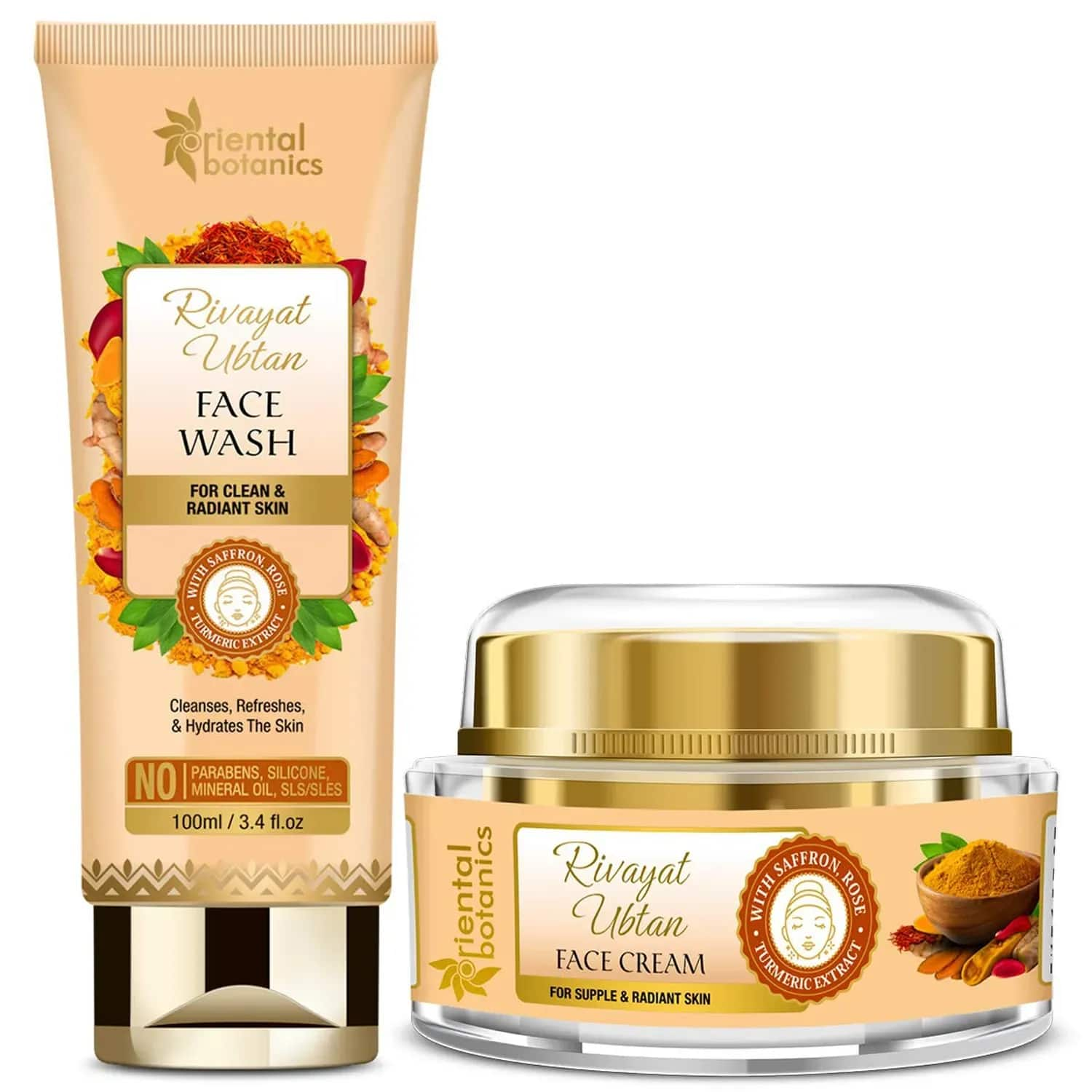 Oriental Botanics | Oriental Botanics Rivayat Ubtan Face Wash + Face Cream (2Pcs)