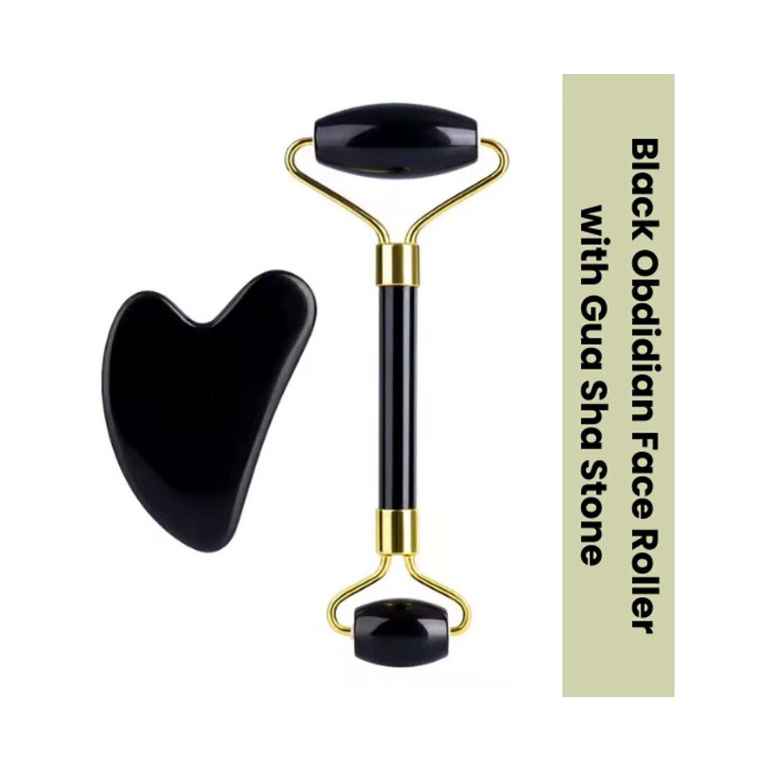 SEMINO | SEMINO Pearl White Gua Sha Facial Tools Set - Black (2 pcs)