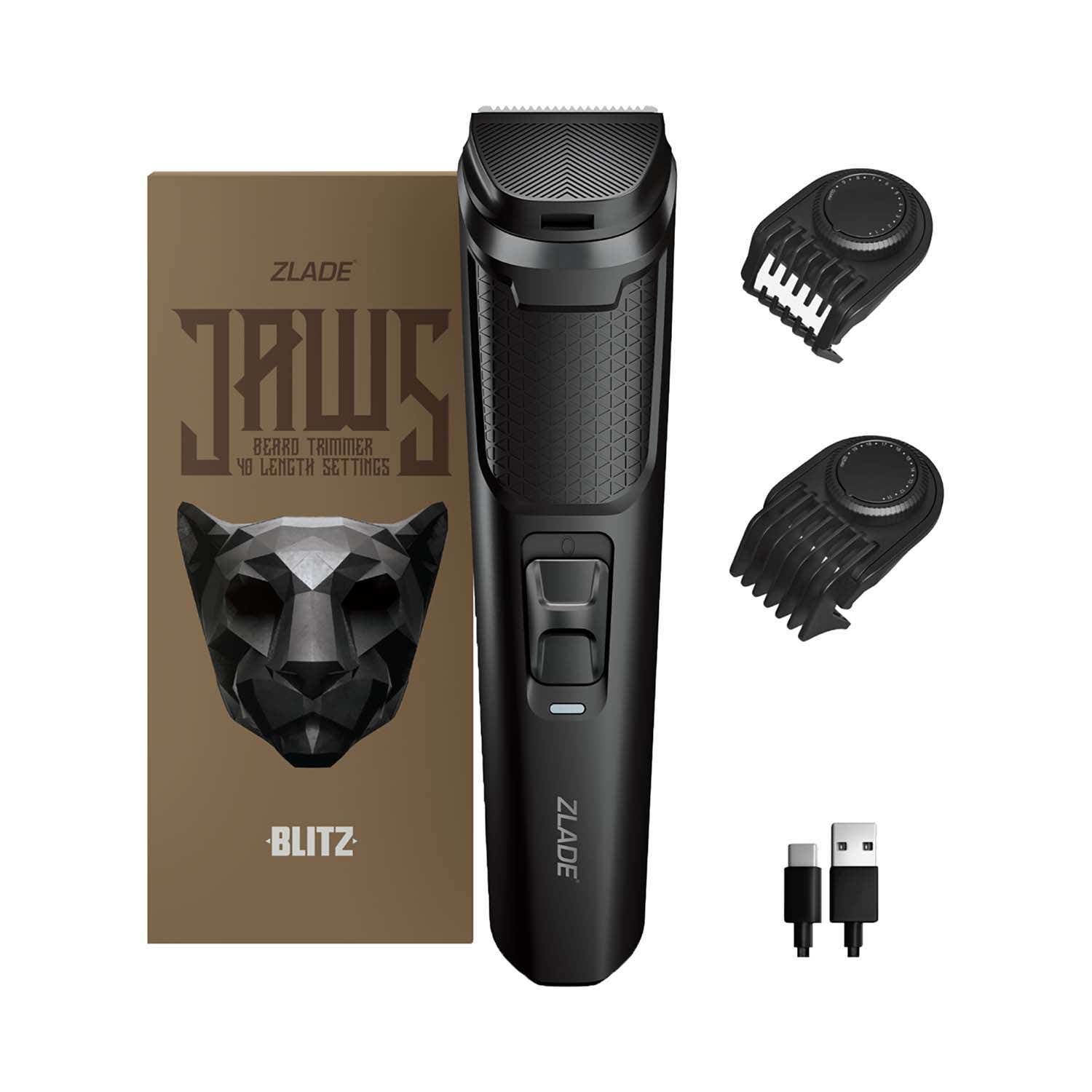 Zlade | Zlade Jaws Blitz Rechargeable High-Precision Beard Trimmer with 40 Length Settings