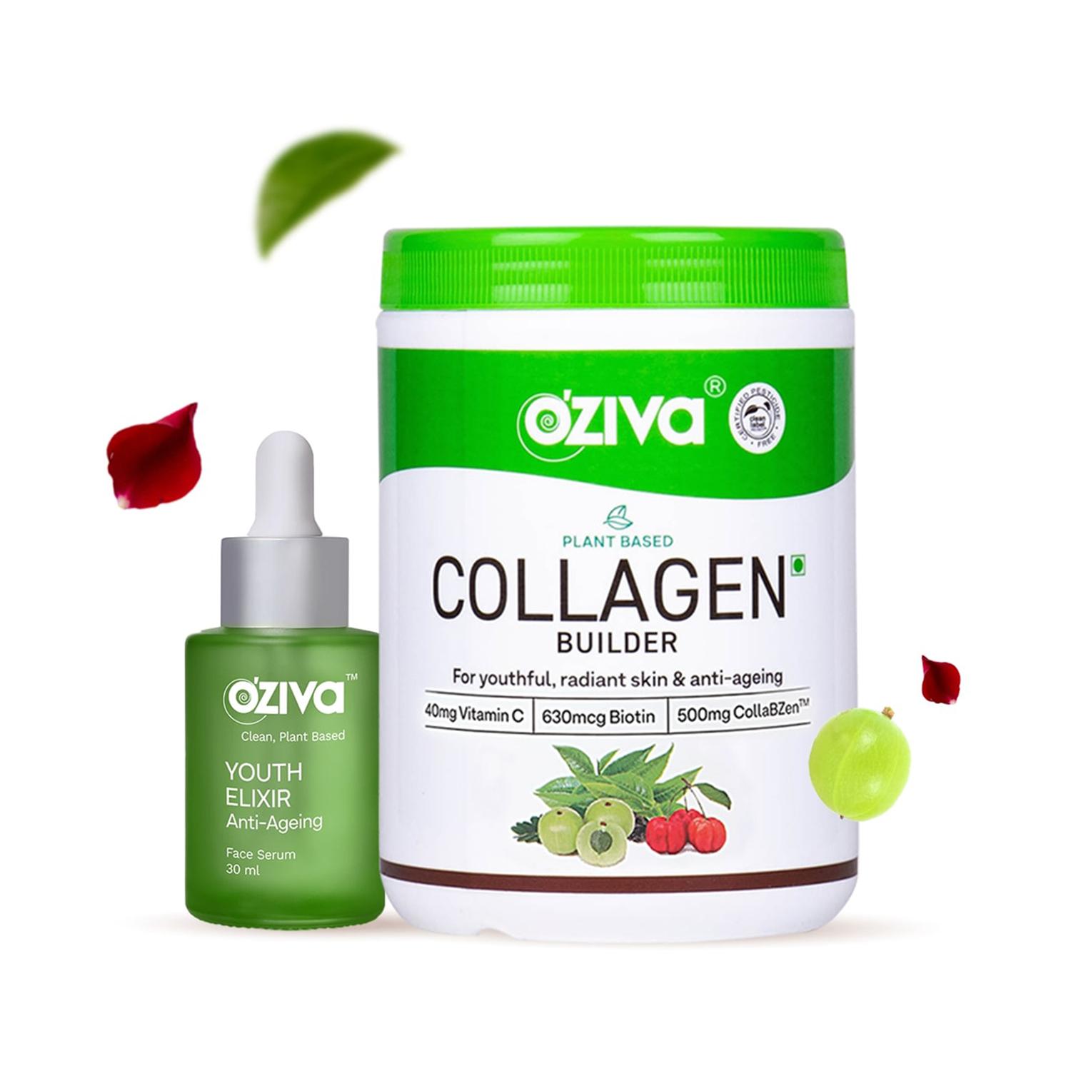 Oziva | Oziva Anti Aging Routine Combo - Collagen Builder Powder and Youth Elixir Serum