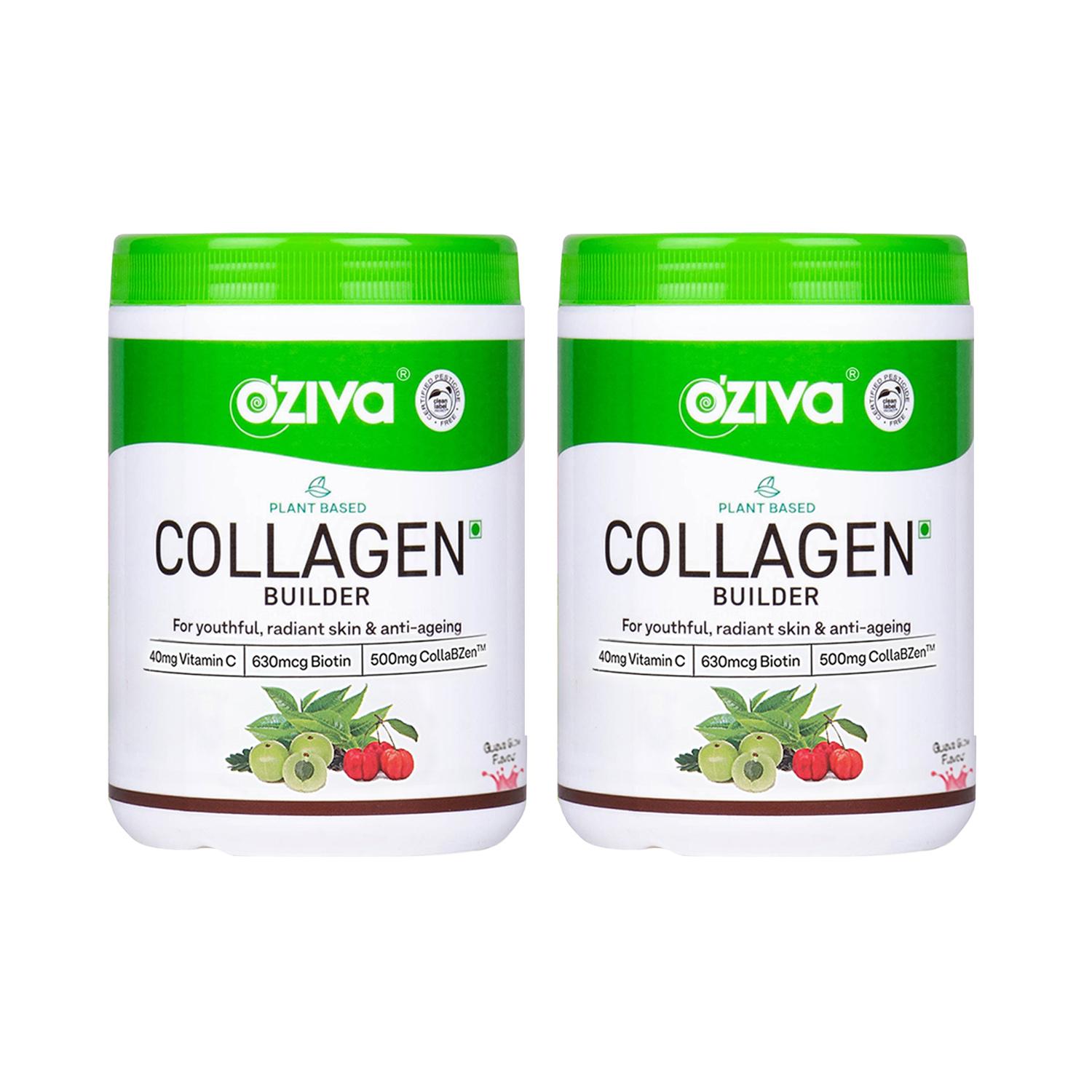 Oziva | Oziva Collagen Builder for Anti-Ageing & Skin Radiance, Guavaglow (250 g x 2) Pack of 2 Combo