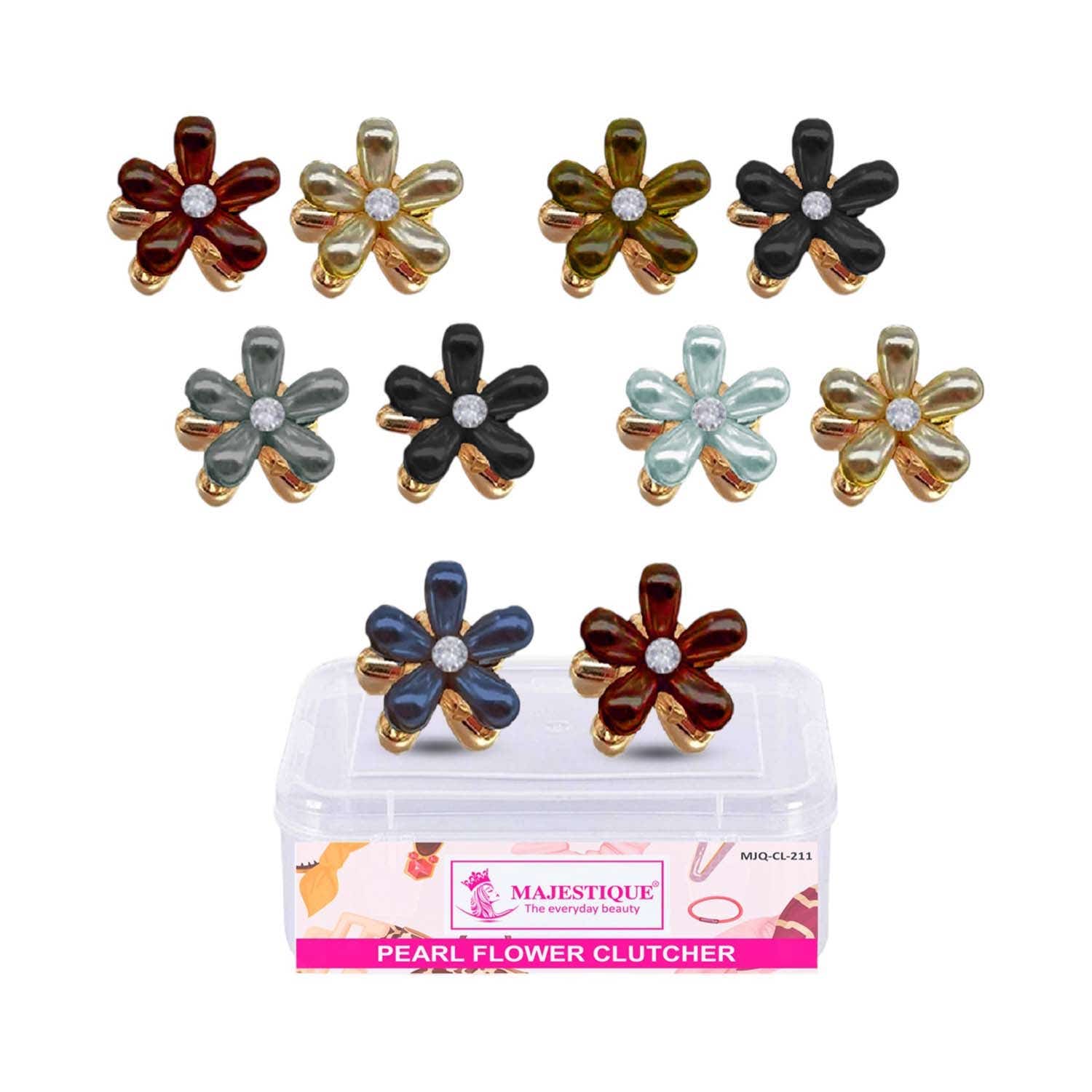 Majestique | Majestique Fancy Pearl Flower Hair Claw Fashionable Clips (10 pcs)