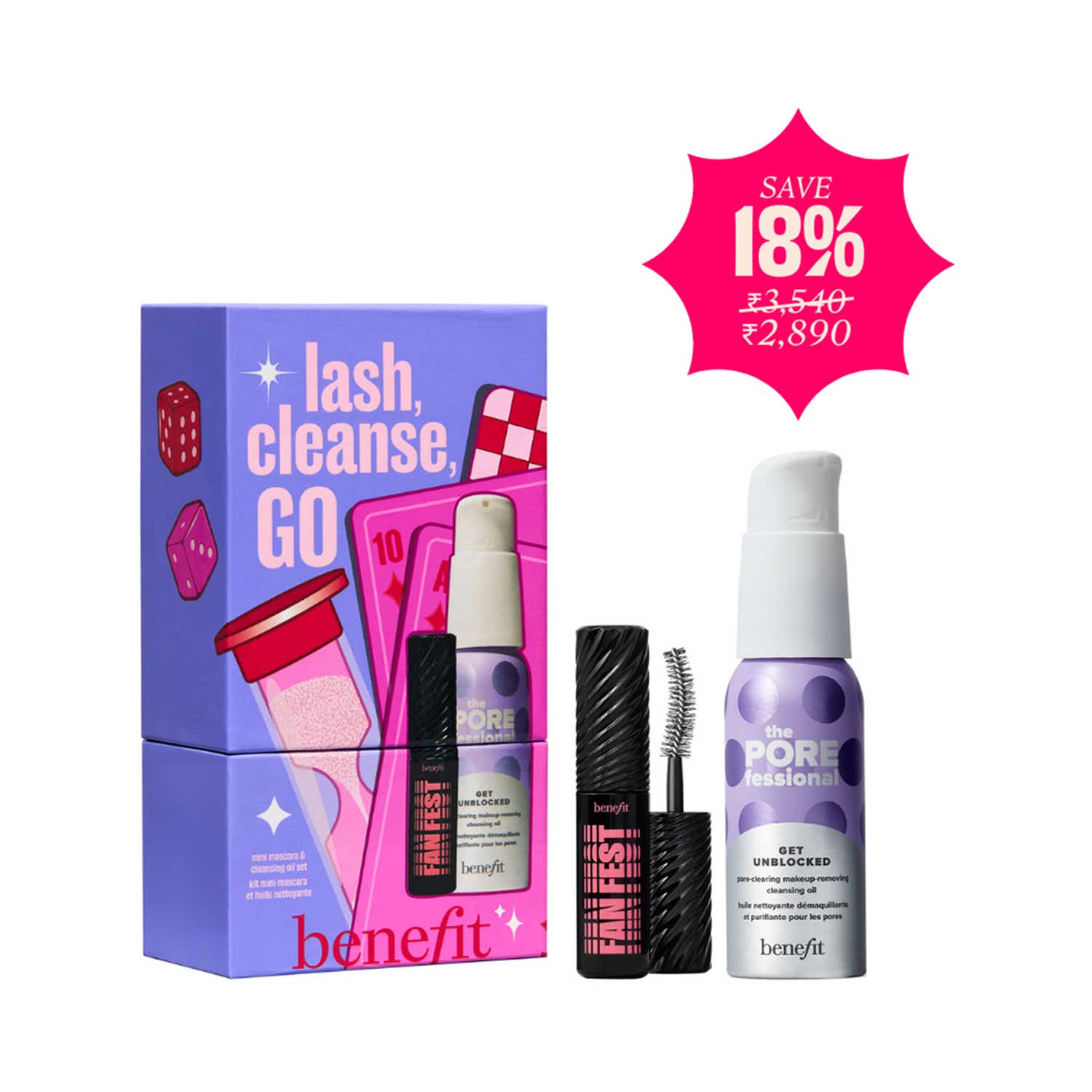 Benefit Cosmetics | Benefit Cosmetics Lash Cleanse Go Mini Mascara & Cleansing Oil Set (2 pcs)