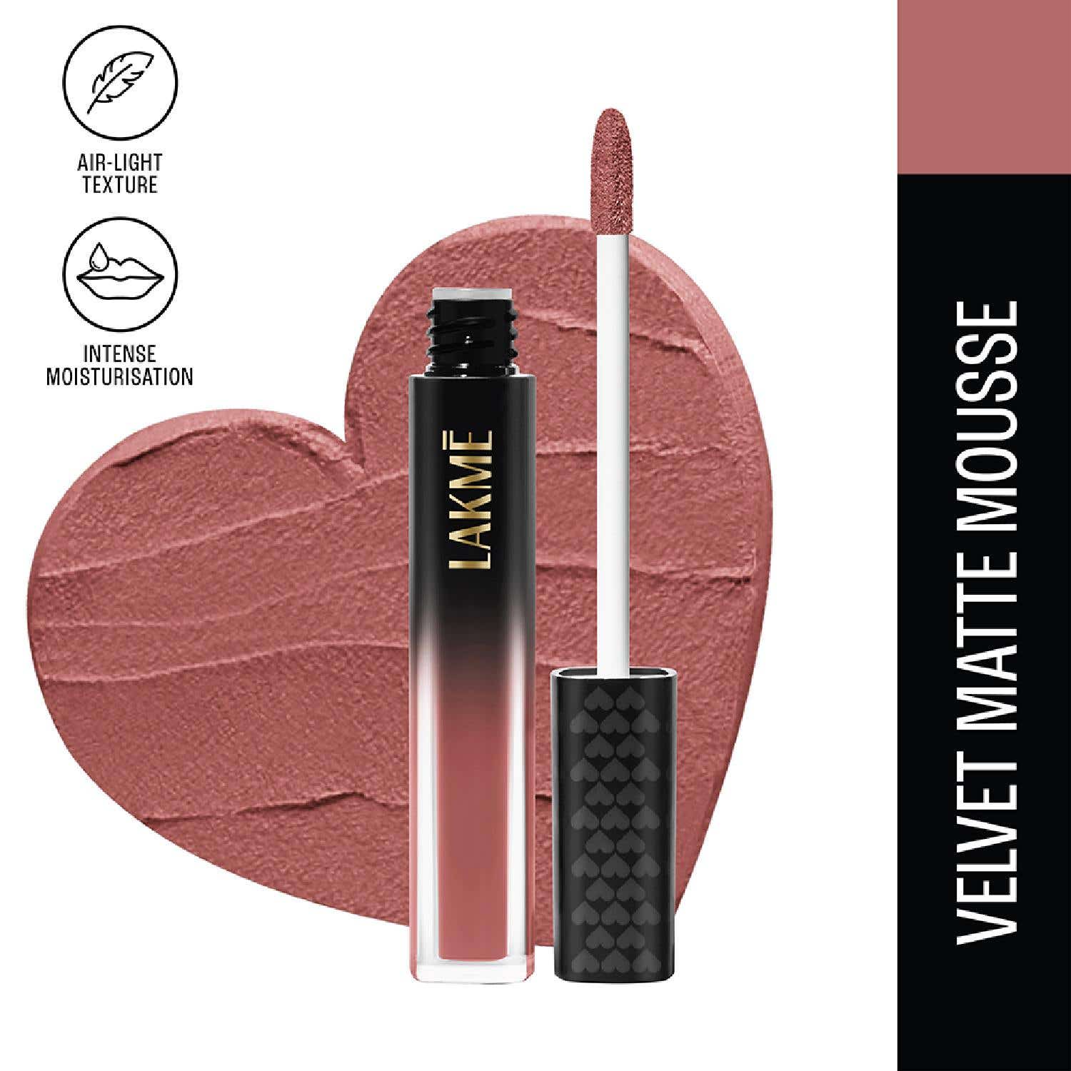 Lakme | Lakme Extraordin-Airy Lip Mousse Liquid Lipstick - Blush Nude (4.6g)
