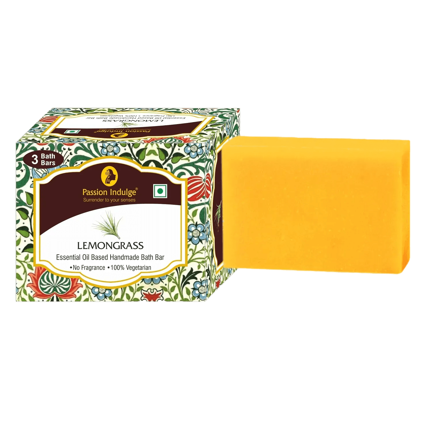 Passion Indulge | Passion Indulge Lemongrass Handmade Bath Bar Soap - Pack Of 3 (100 gm Each)