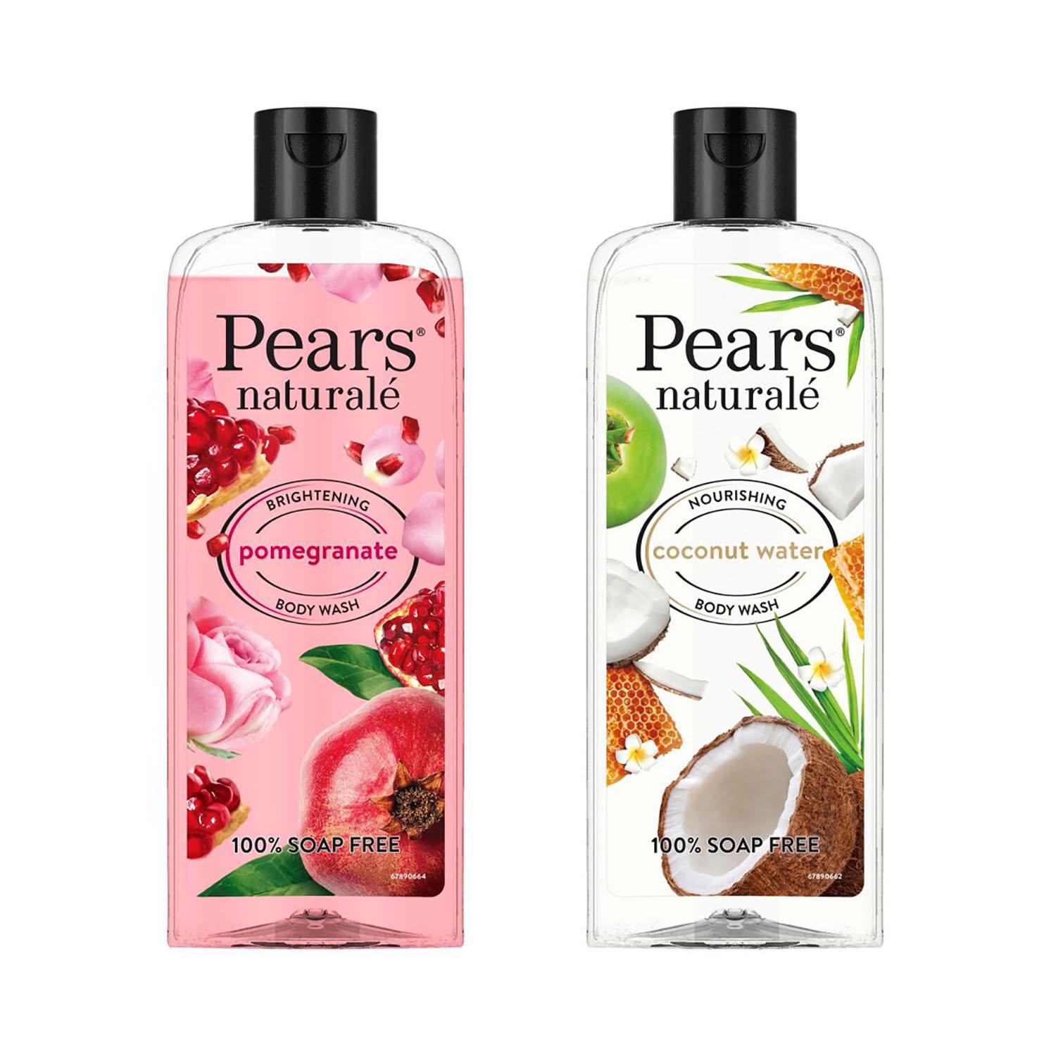 Pears | Pears Naturale Brightening Pomegranate (250ml) & Nourishing Coconut Water (250ml) Bodywash Combo