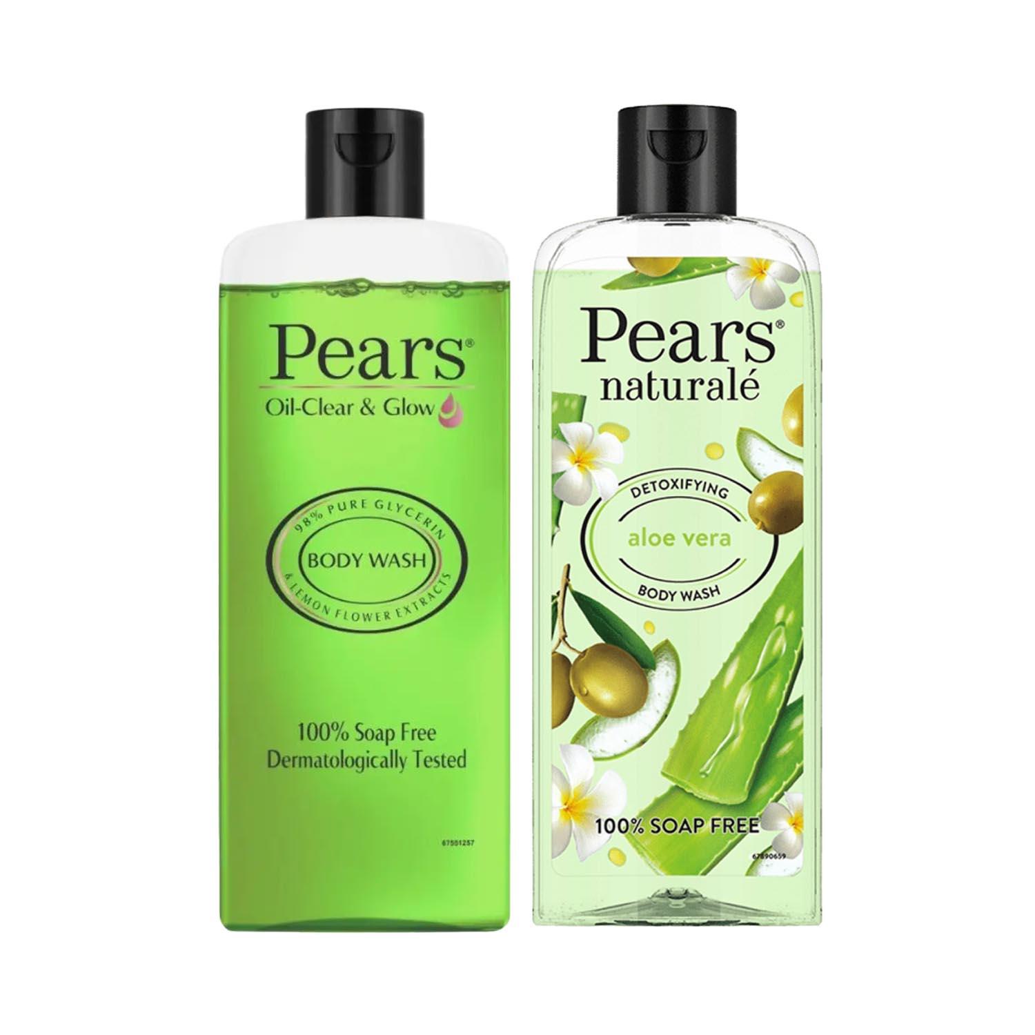 Pears | Pears Oil Clear & Glow And Naturale Detoxifying Aloevera Body Wash Combo