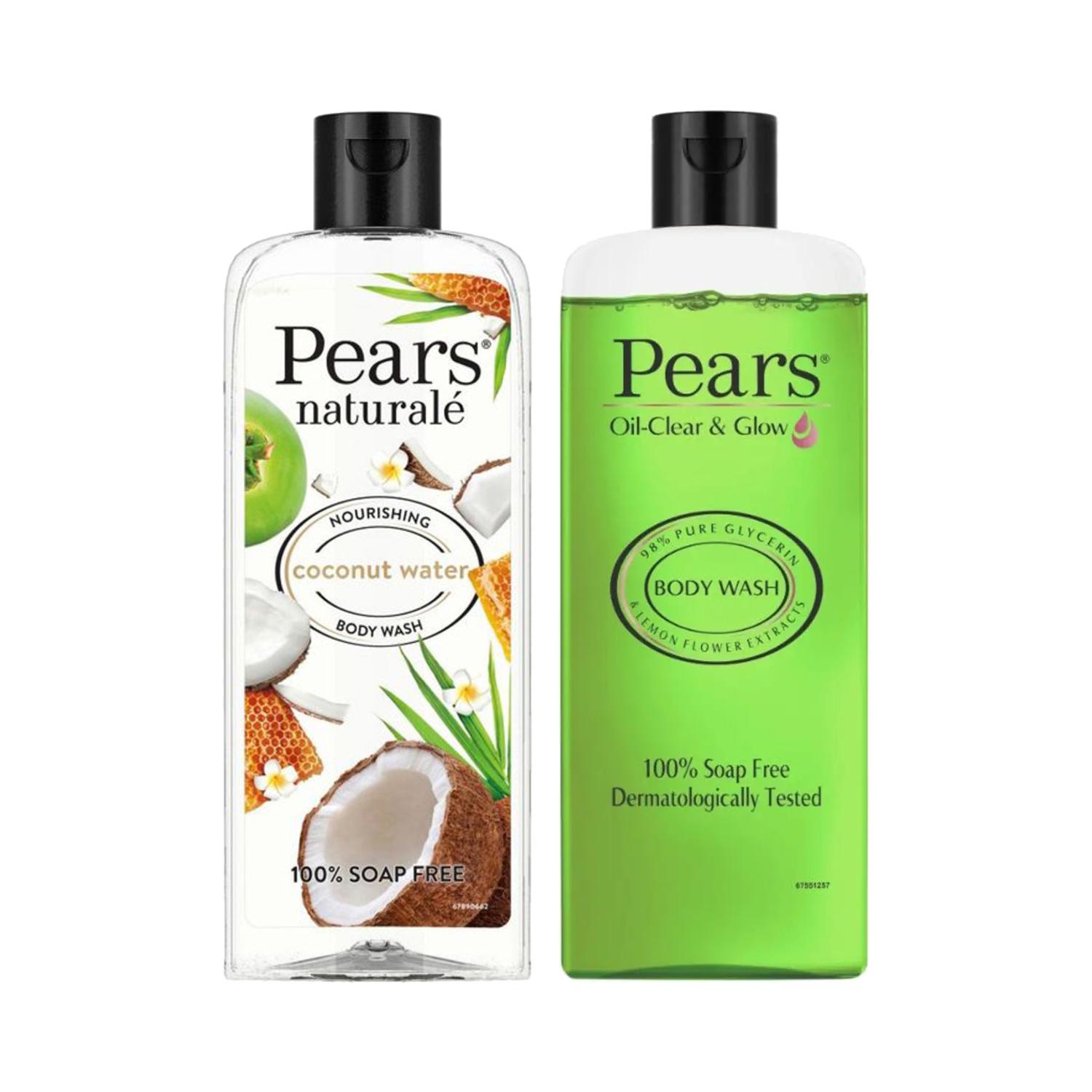Pears | Pears Oil Clear & Glow And Naturale Nourishing Coconut Water Body Wash Combo
