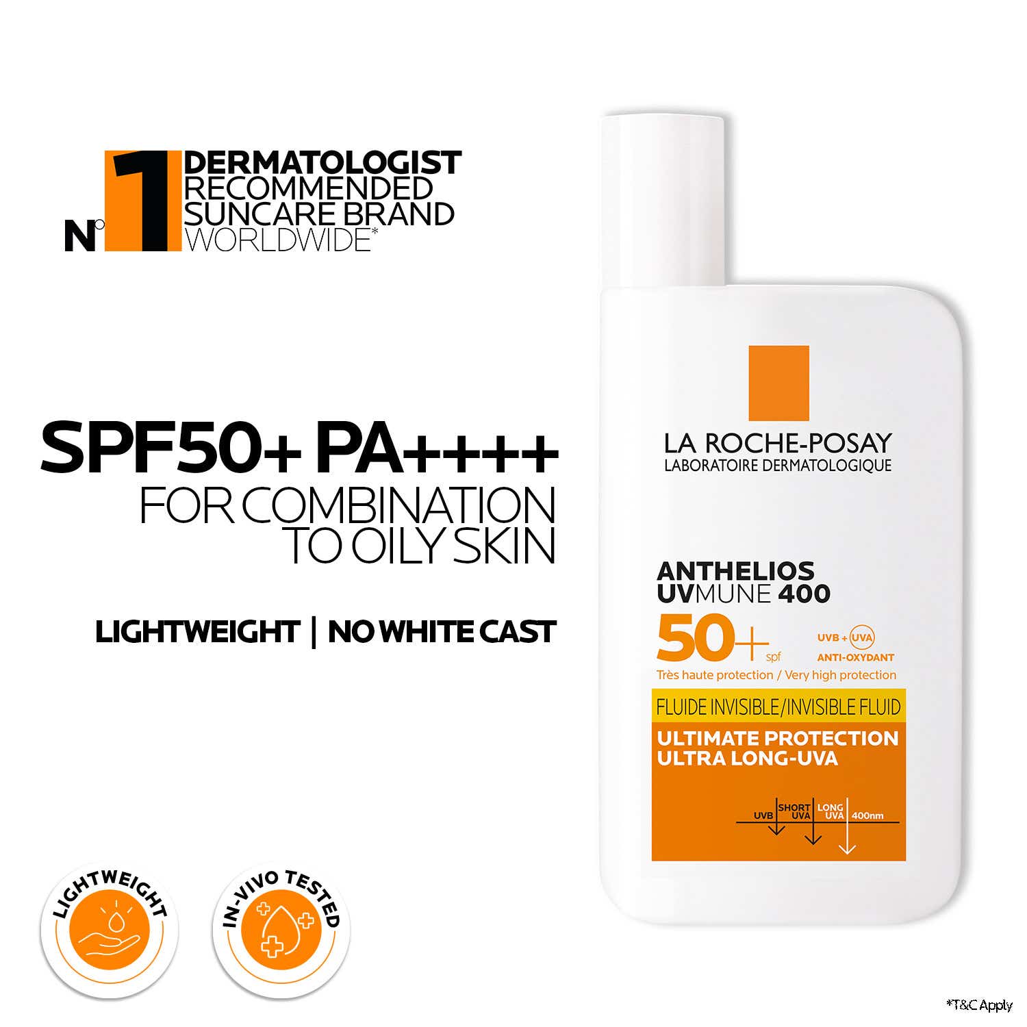 LA ROCHE-POSAY | La Roche-Posay Anthelios Invisible Fluid Sunscreen UVMune 400 SPF50 (50 ml)