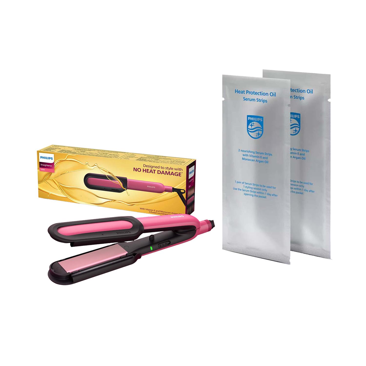 Philips | Philips Hair Nourishcare Straightener + Strip Combo - Pink