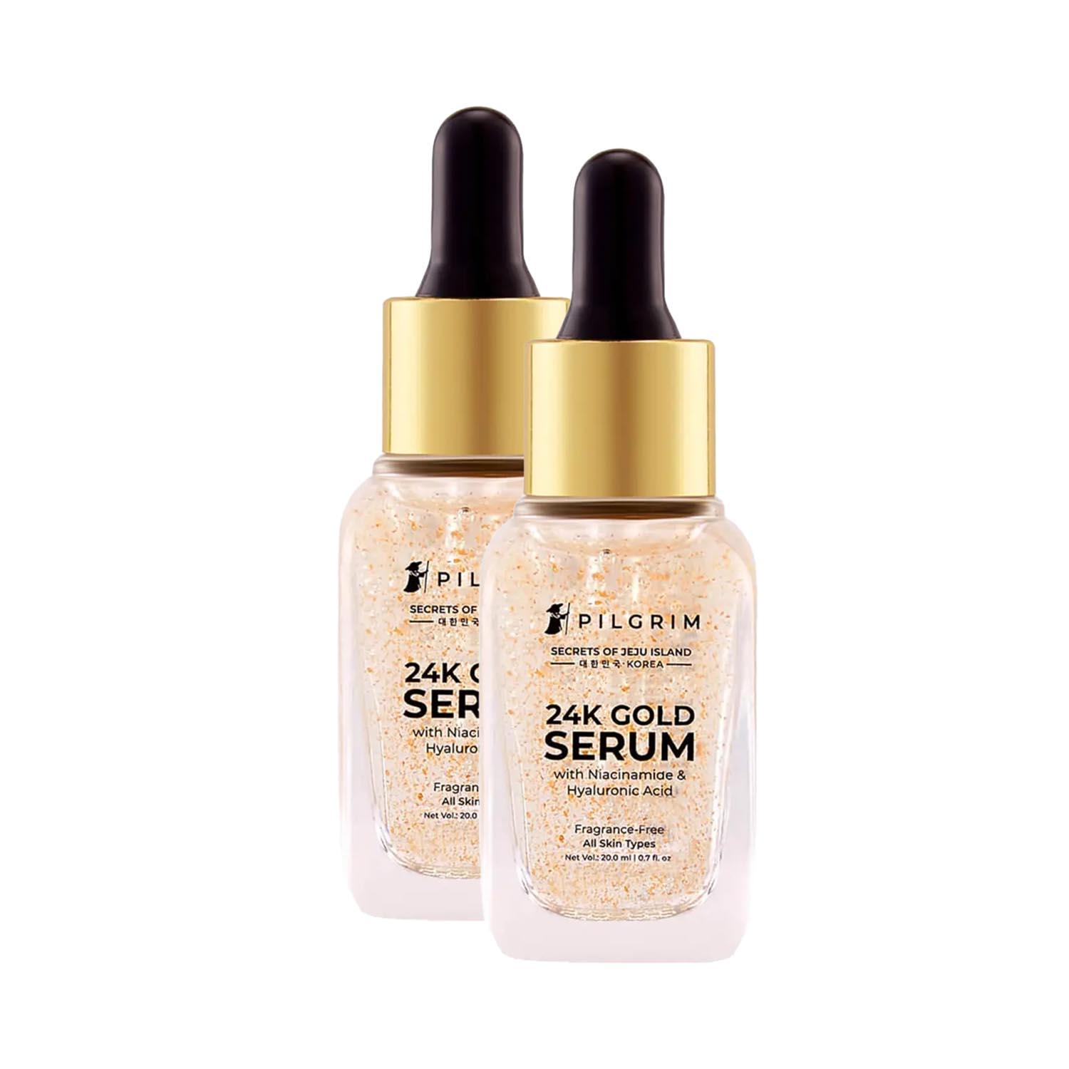 Pilgrim | Pilgrim 24K Gold Serum With Niacinamide & Hyaluronic Acid Pack of 2 (20 ml) Combo