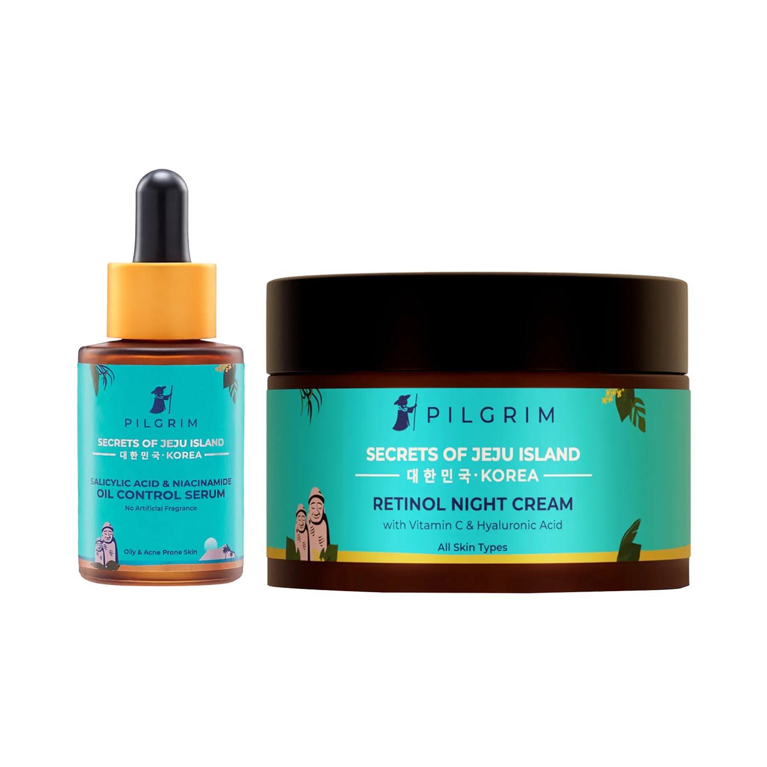 Pilgrim | Pilgrim Squalane Glow Moisturizer & Pilgrim Salicylic Acid & Niacinamide Oil Control Serum Combo