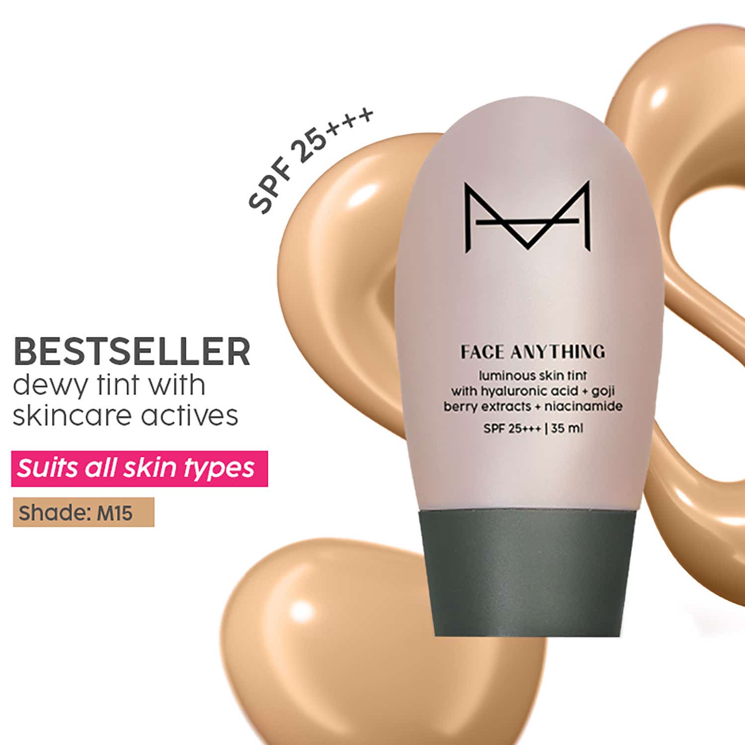 HOUSE OF MAKEUP | HOUSE OF MAKEUP Face Anything Luminous Skin Tint For Glass Skin - Medium Skin Tone (M-15 ) (35 ml)