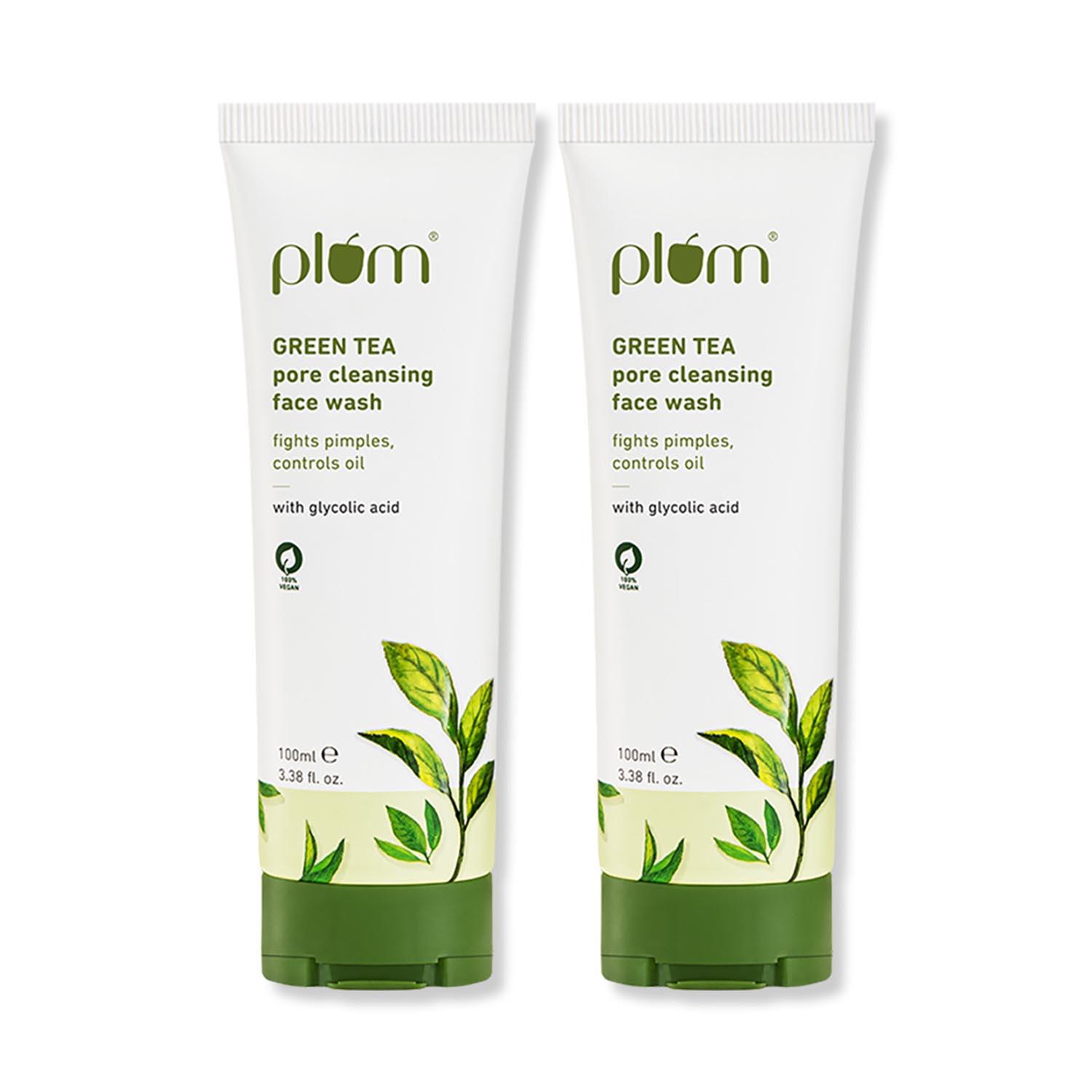 Plum | Plum Green Tea Pore Cleansing Face Wash - Pack Of 2 Acne Face Wash Combo