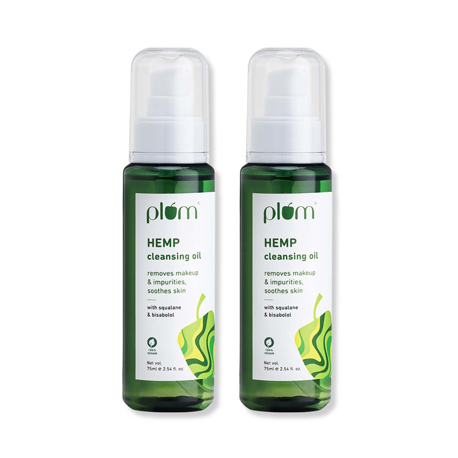 Plum | Plum Hemp Cleansing Oil - Pack Of 2 Removes Makeup With Squalane & Bisabolol