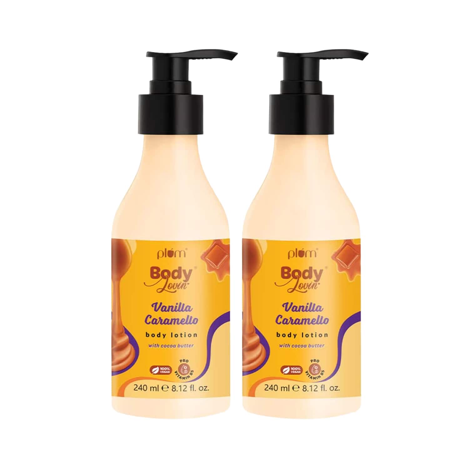 Plum | Plum BodyLovin' Vanilla Caramel Body Lotion Duo- Pack of 2 (240 ml x 2)