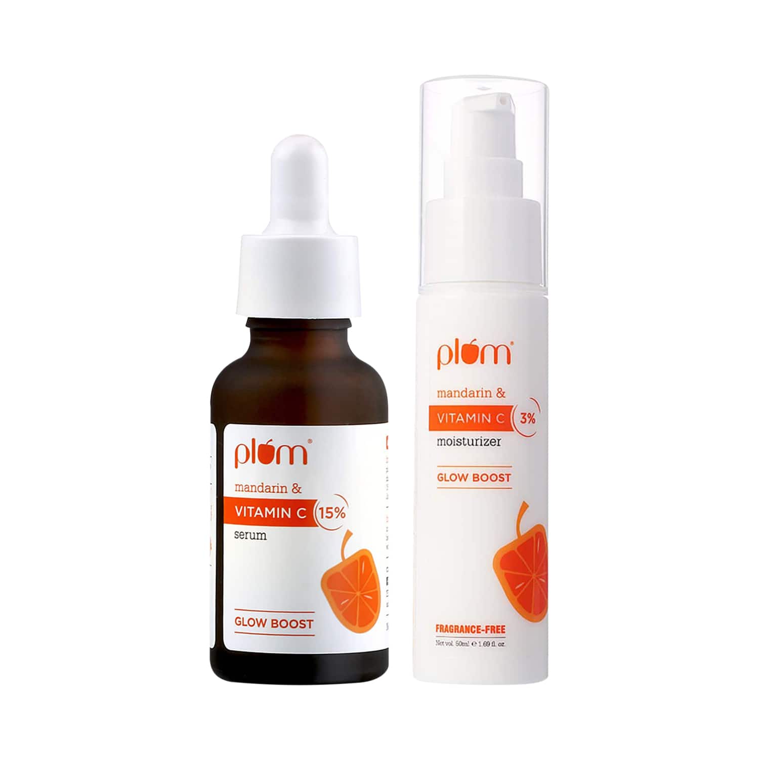 Plum | Plum Vitamin C Glow Boost Serum & Moisturizer Duo Reduces Dark Spots and Pigmentation