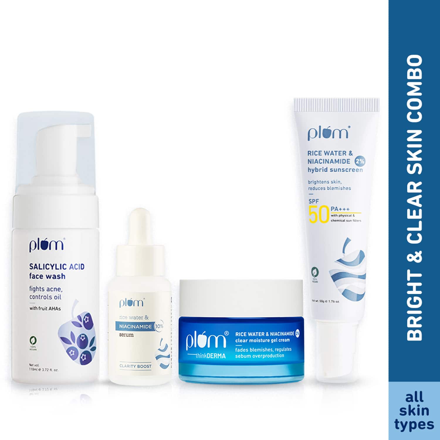 Plum | Plum Bright & Clear Skin CSMS Combo with Niacinamide & Salicylic Acid