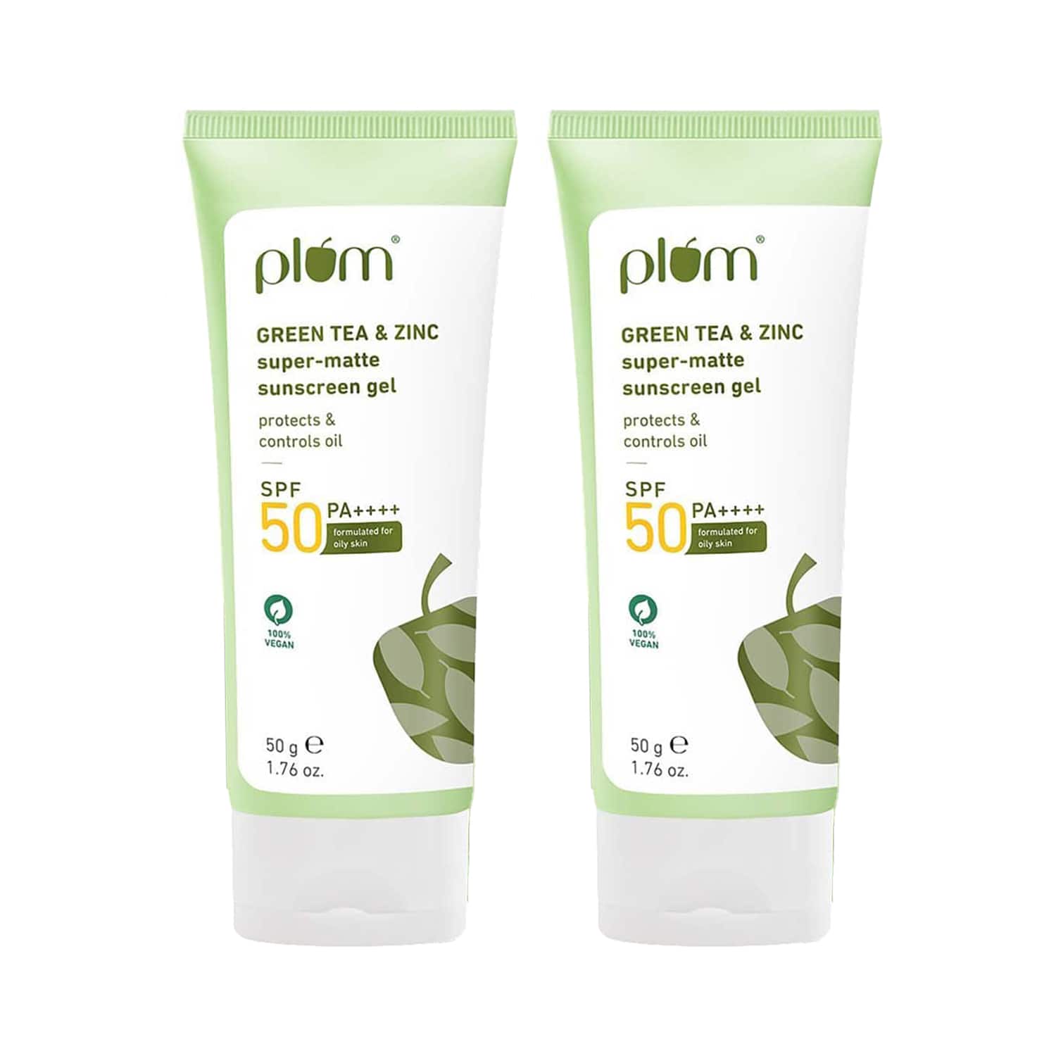 Plum | Plum Green Tea & Zinc Super-Matte Sunscreen Gel (50 g) For oily, combination skin Pack of 2 Combo