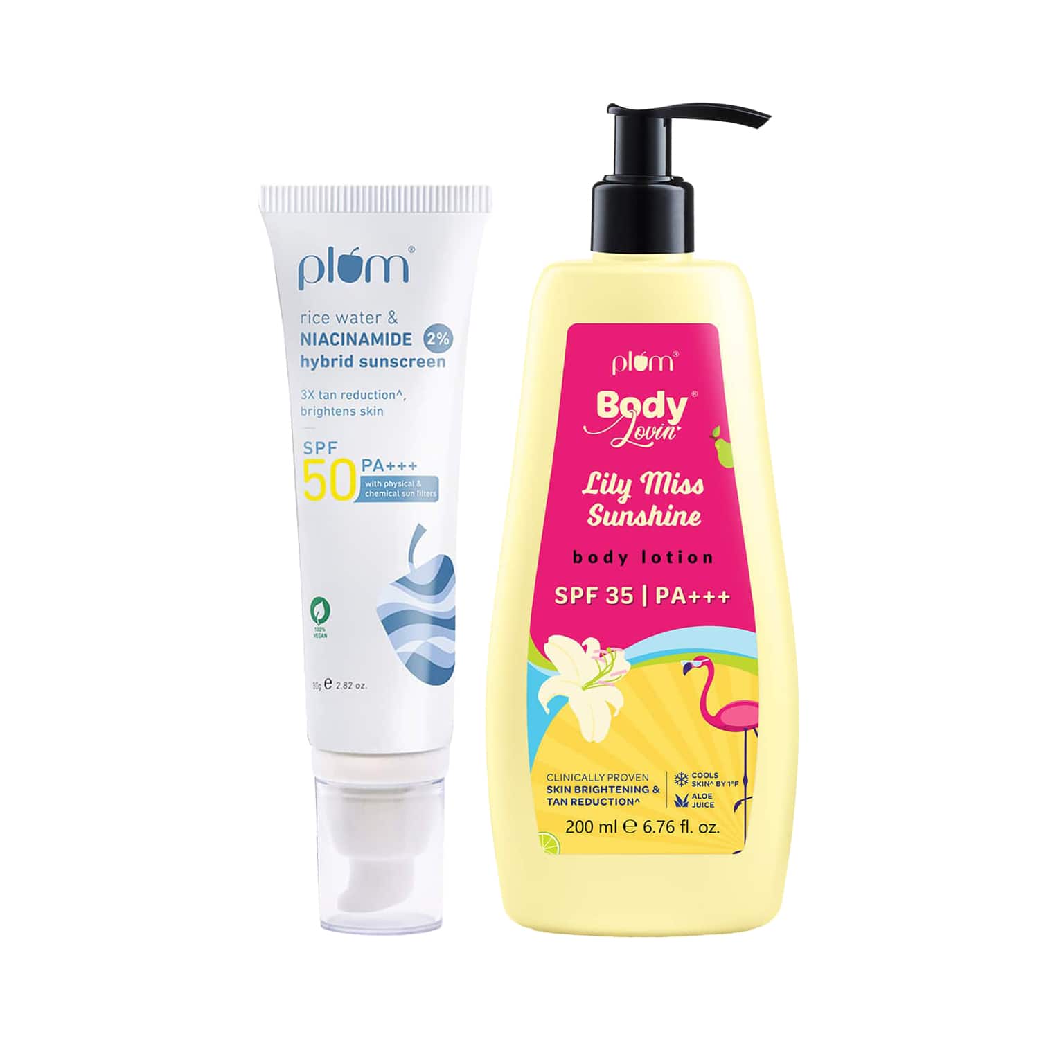 Plum | Plum Body Lotion SPF 35 PA+++ & Sunscreen SPF 50 PA+++ Duo for Sun Protection