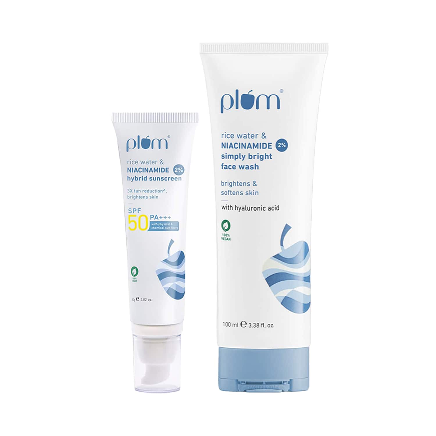 Plum | Plum Bestselling Niacinamide Facewash and Sunscreen Duo with SPF 50 PA+++ for Oily Skin and Sun Care