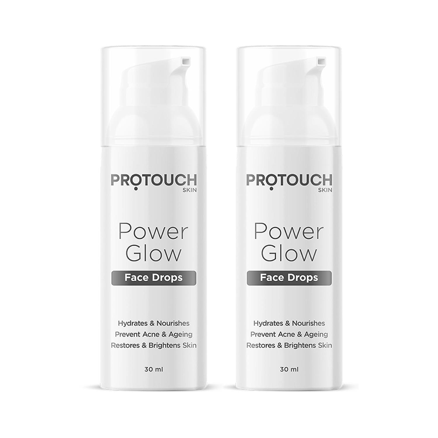 Protouch | Protouch Power Glow Face Drops - Deep Hydrating Face Moisturiser with Korean Actives Pack of 2 Combo